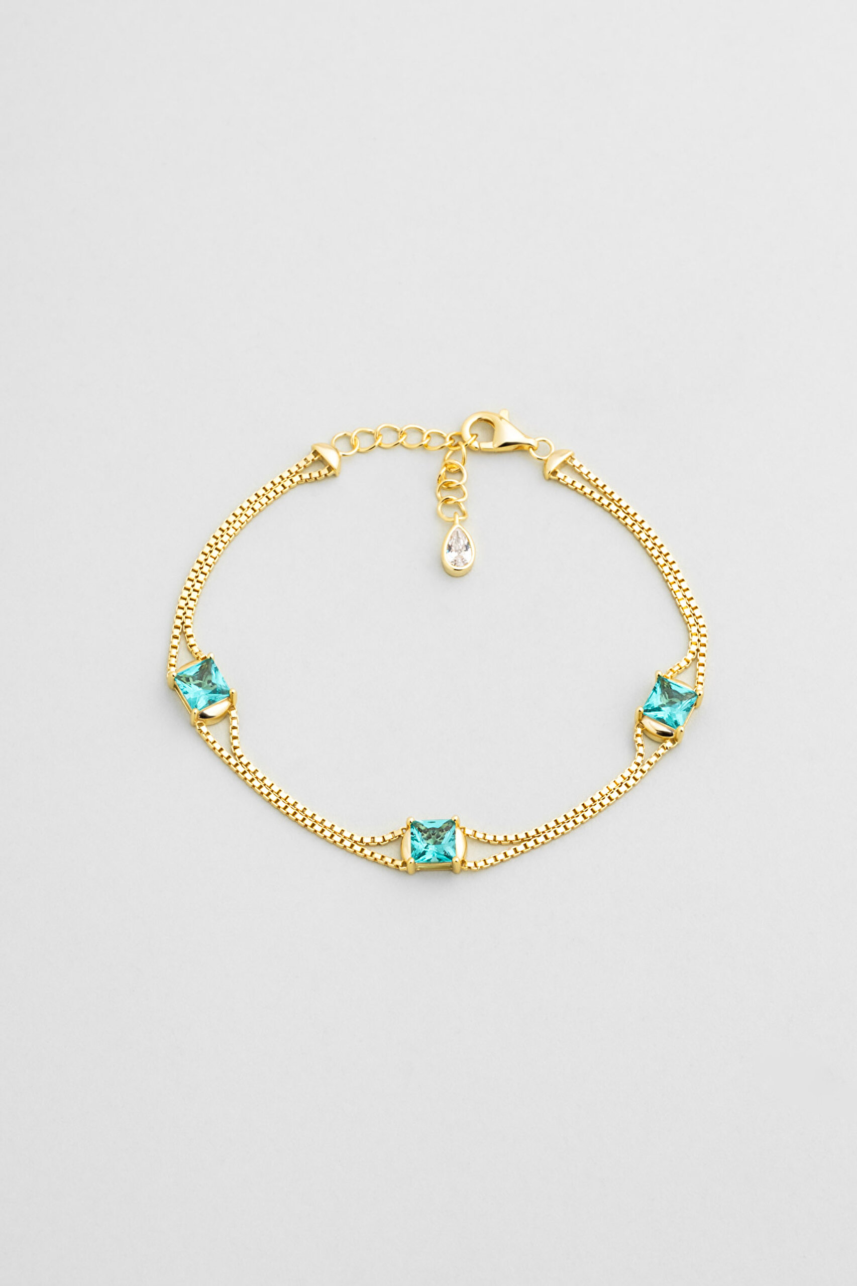 ⁠ Mira 18 Ayar Sarı Altın Kaplama 19 Cm Gümüş Bileklik_0}