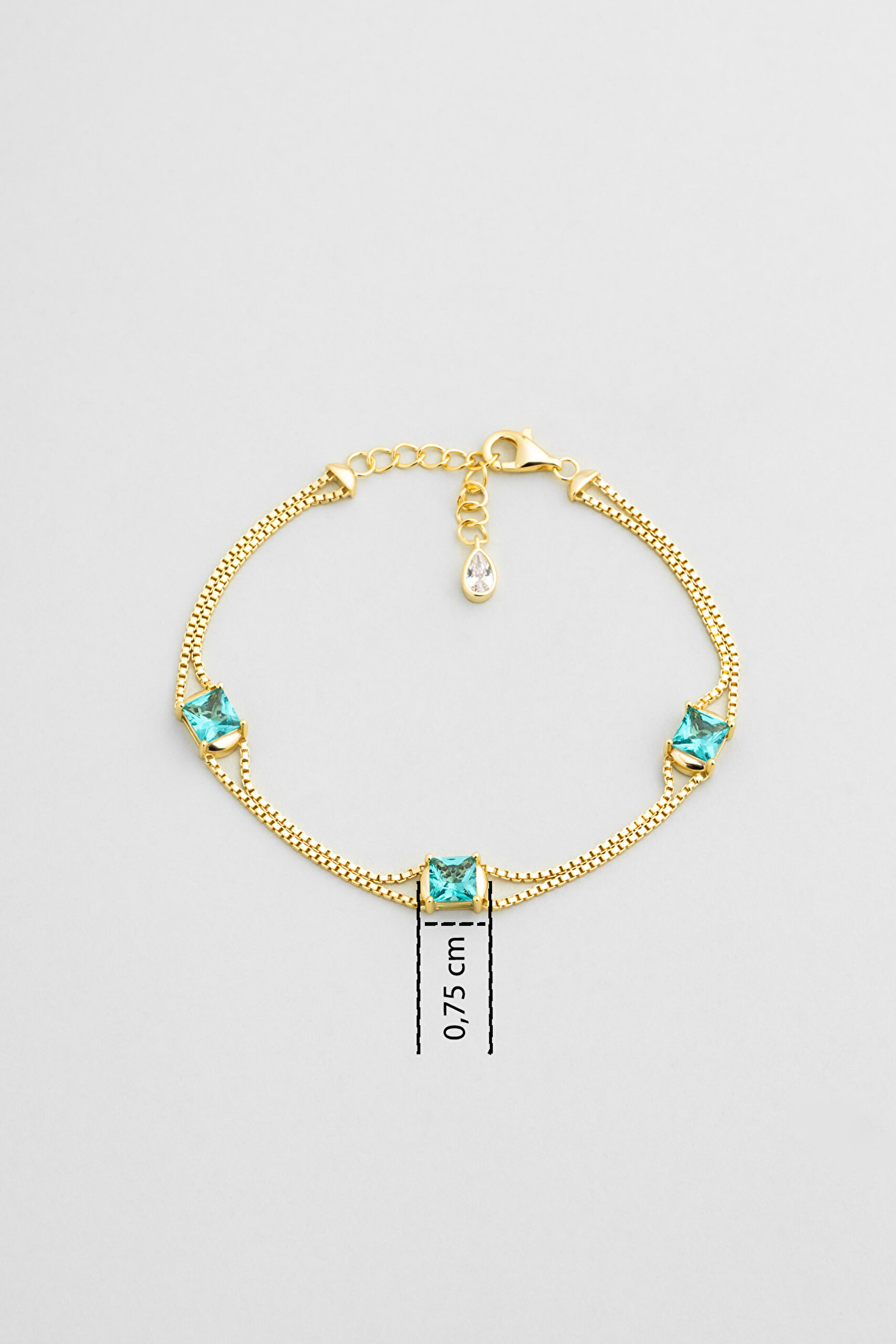 ⁠ Mira 18 Ayar Sarı Altın Kaplama 19 Cm Gümüş Bileklik_2}