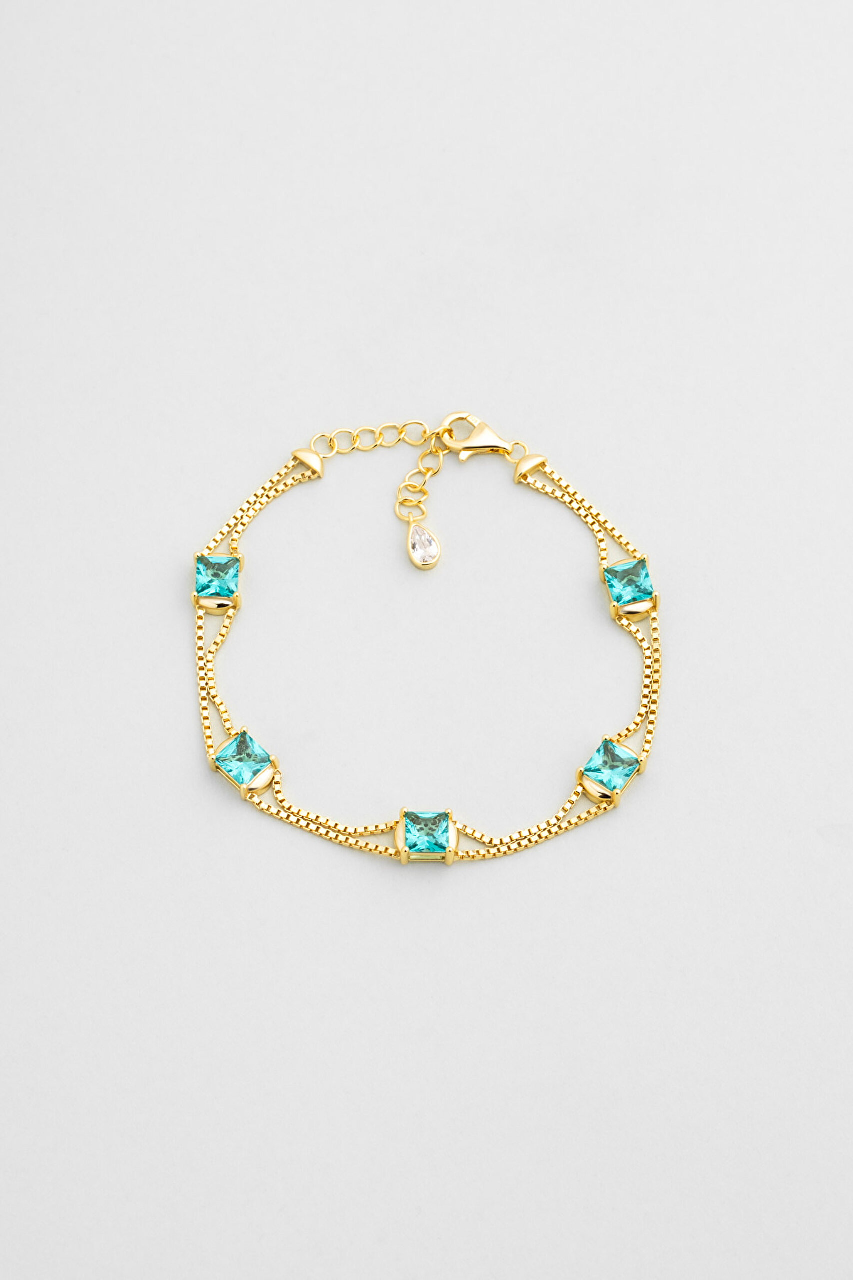 ⁠ Atlantis 18 Ayar Sarı Altın Kaplama 19 Cm Gümüş Bileklik_0}