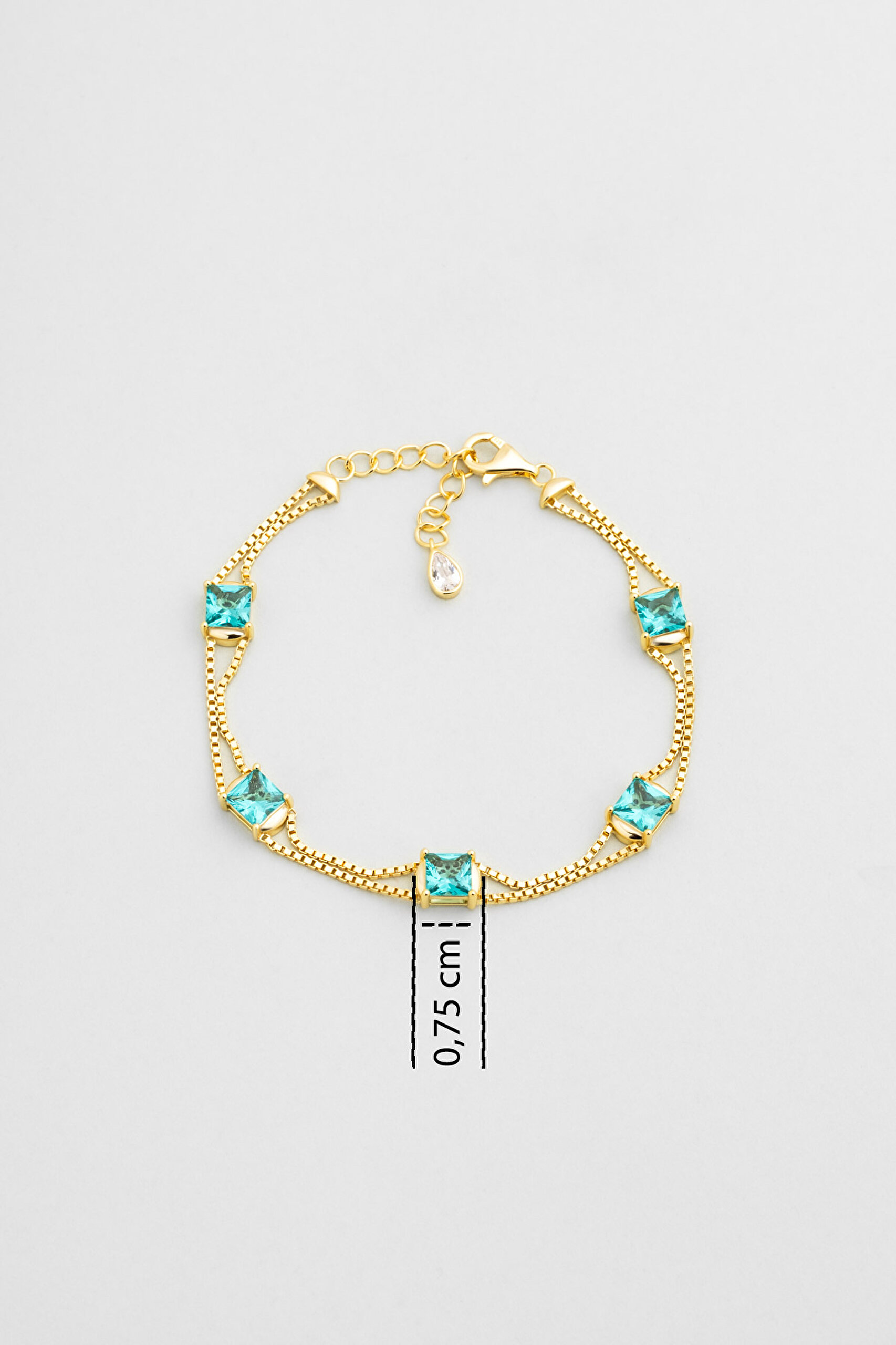 ⁠ Atlantis 18 Ayar Sarı Altın Kaplama 19 Cm Gümüş Bileklik_2}