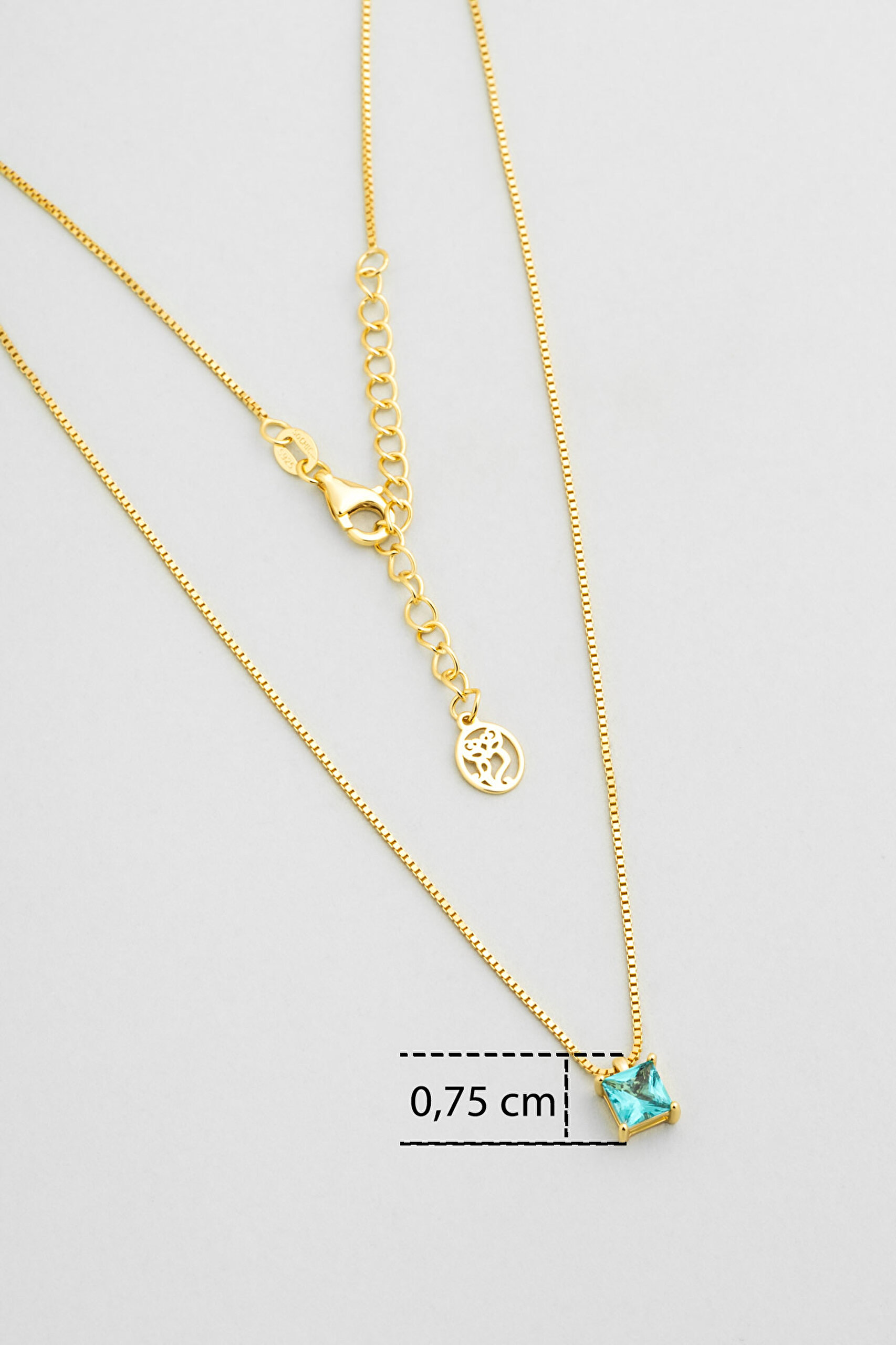 ⁠ Mira 18 Ayar Sarı Altın Kaplama 43 Cm Gümüş Kolye_2}