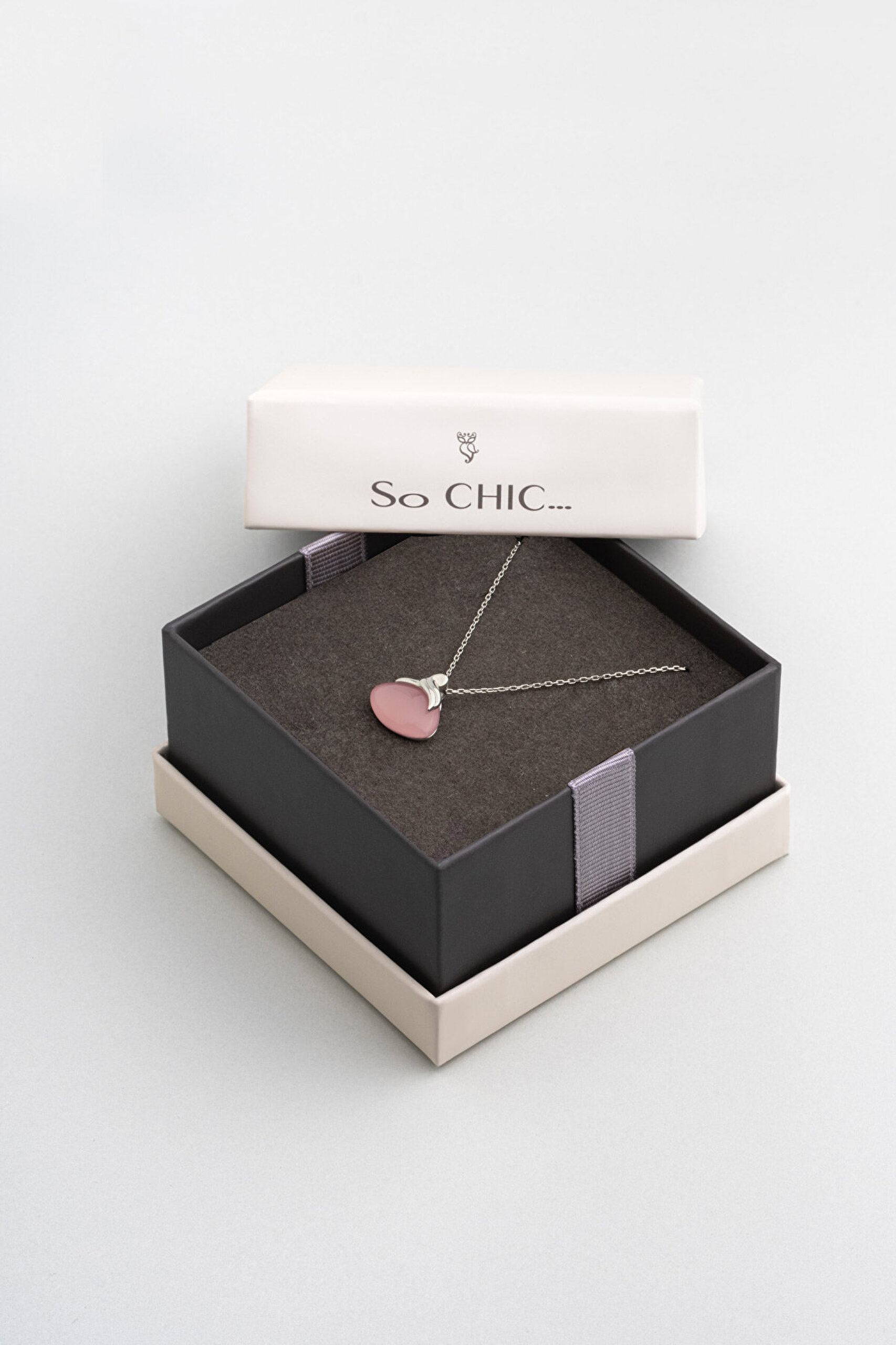 Kalsedon Taşlı 18 Ayar Beyaz Altın Kaplama 42 Cm Gümüş Kolye - 5