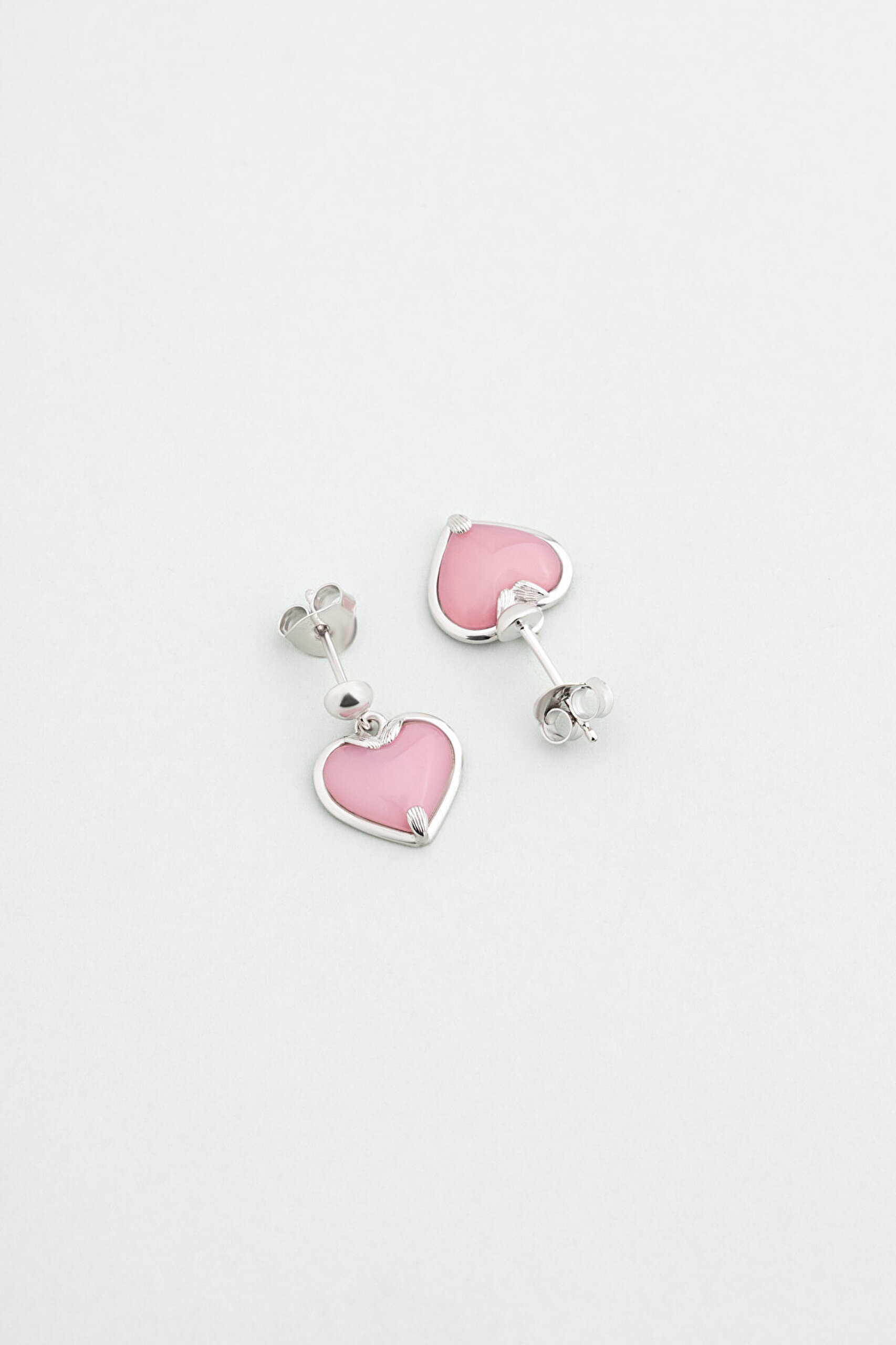 Kalsedon Aşkı 18 Ayar Beyaz Altın Kaplama Gümüş Küpe - 0