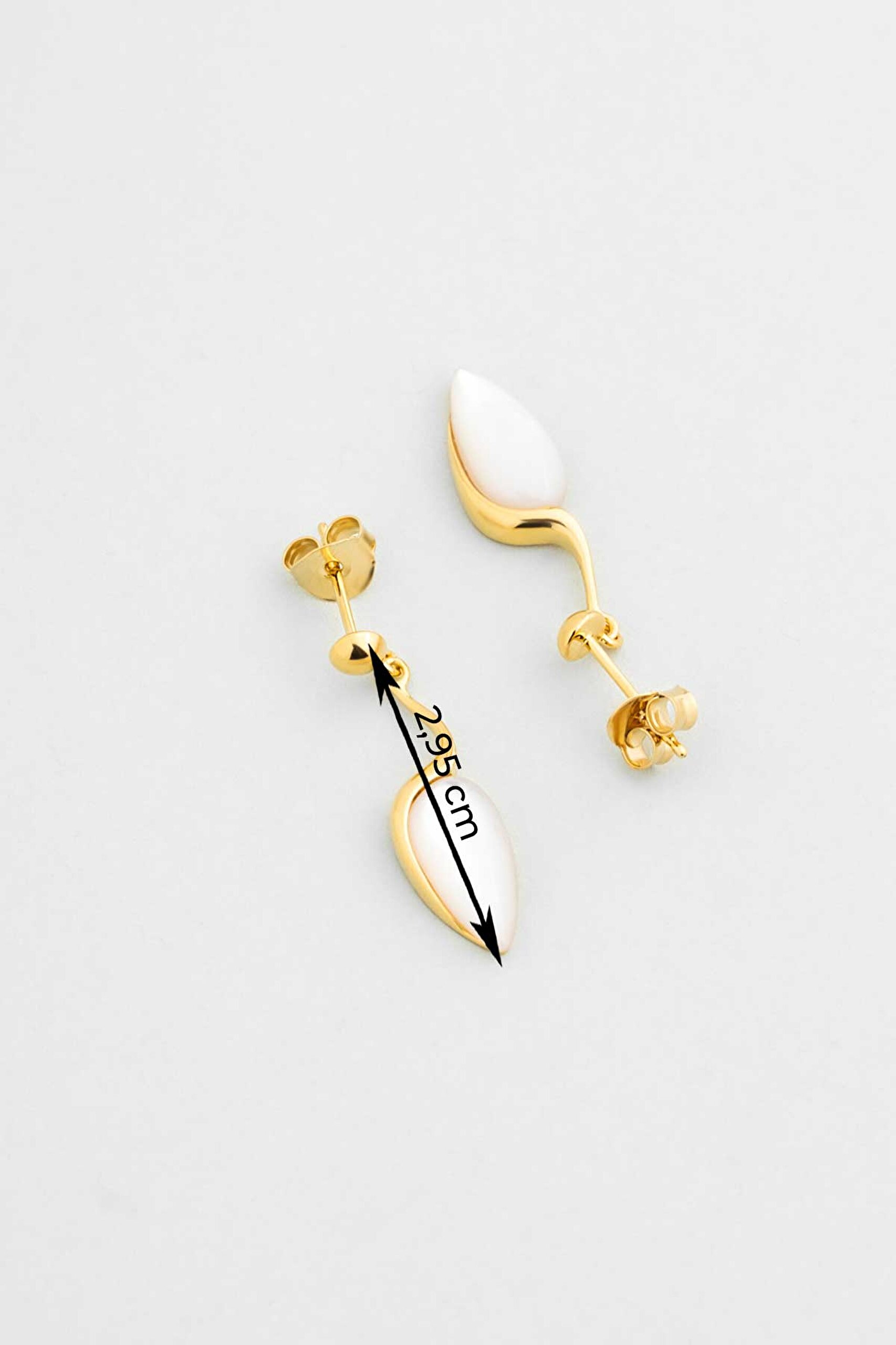 ⁠ Damla Sedef 18 Ayar Sarı Altın Kaplama Gümüş Küpe_2}