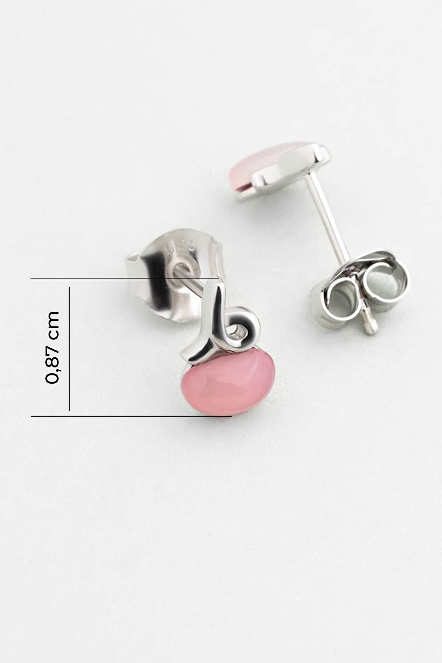 Kalsedon Zarafeti 18 Ayar Beyaz Altın Kaplama Gümüş Küpe - 2