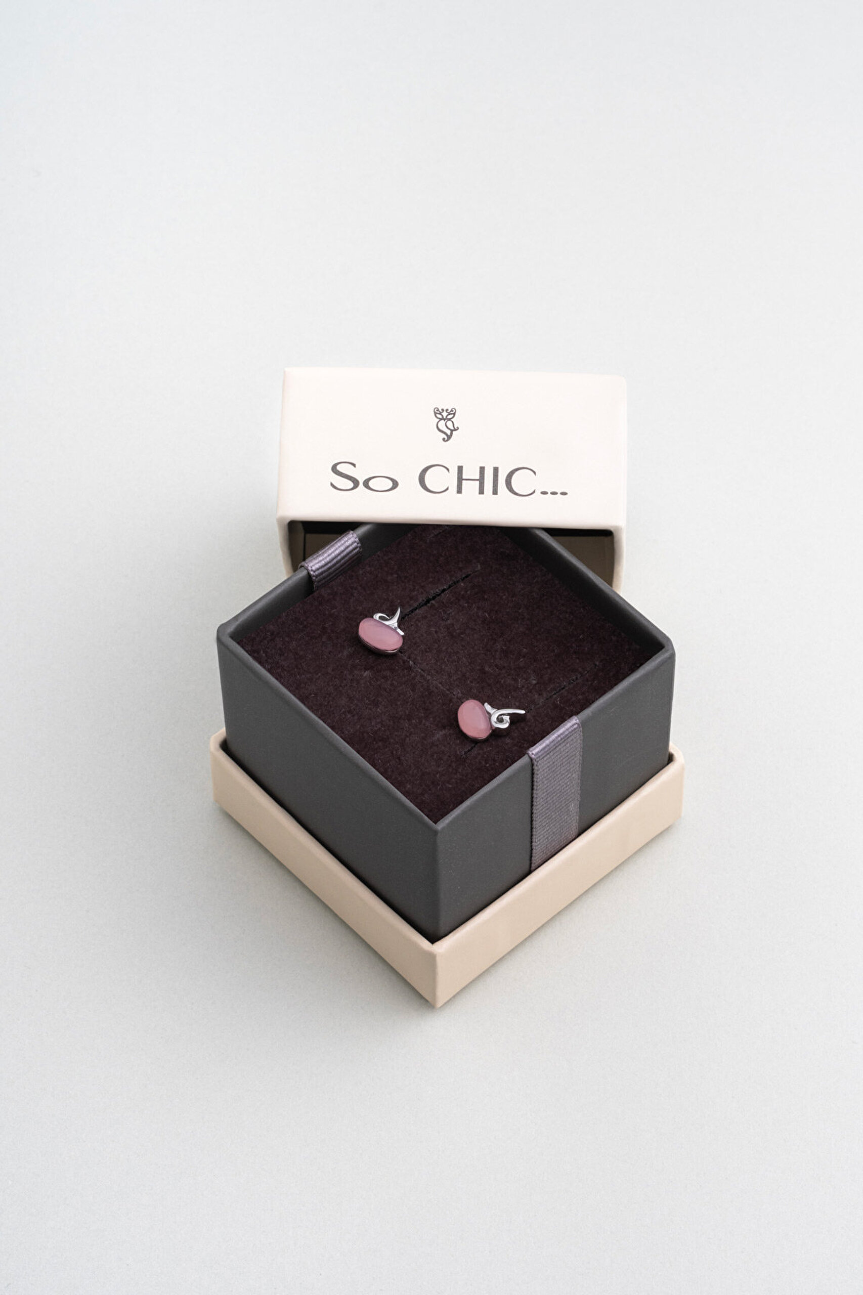 Kalsedon Zarafeti 18 Ayar Beyaz Altın Kaplama Gümüş Küpe - 4