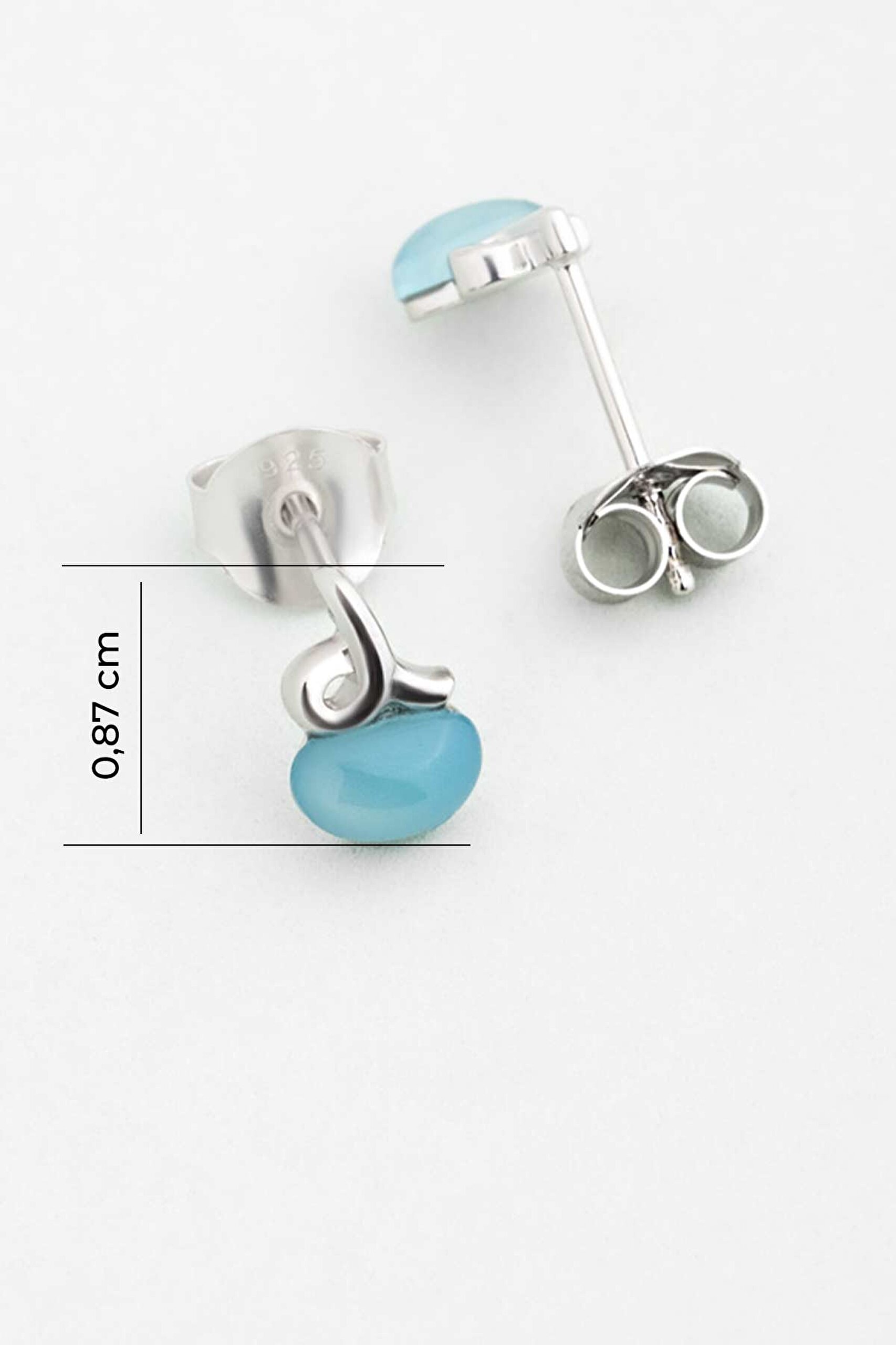 ⁠ Kalsedon Zarafeti 18 Ayar Beyaz Altın Kaplama 42 Cm Gümüş Kolye_2}