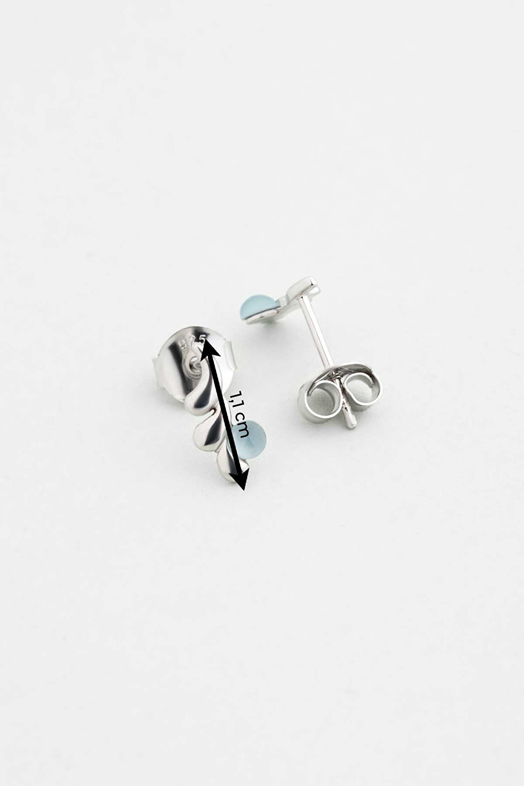 ⁠ Kalsedon Serüveni 18 Ayar Beyaz Altın Kaplama Gümüş Küpe_2}