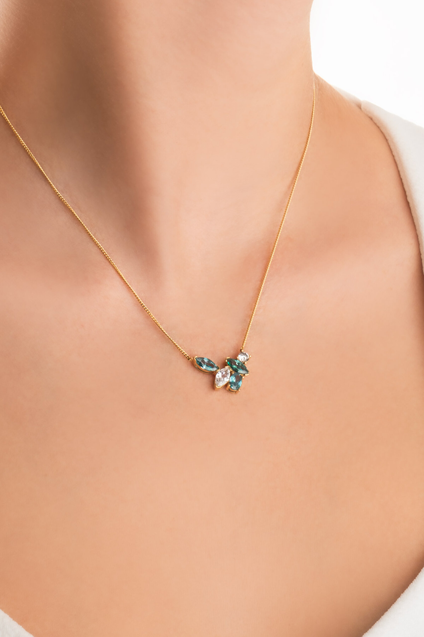 ⁠ Atlantis 18 Ayar Sarı Altın Kaplama 46 Cm Gümüş Kolye_1}