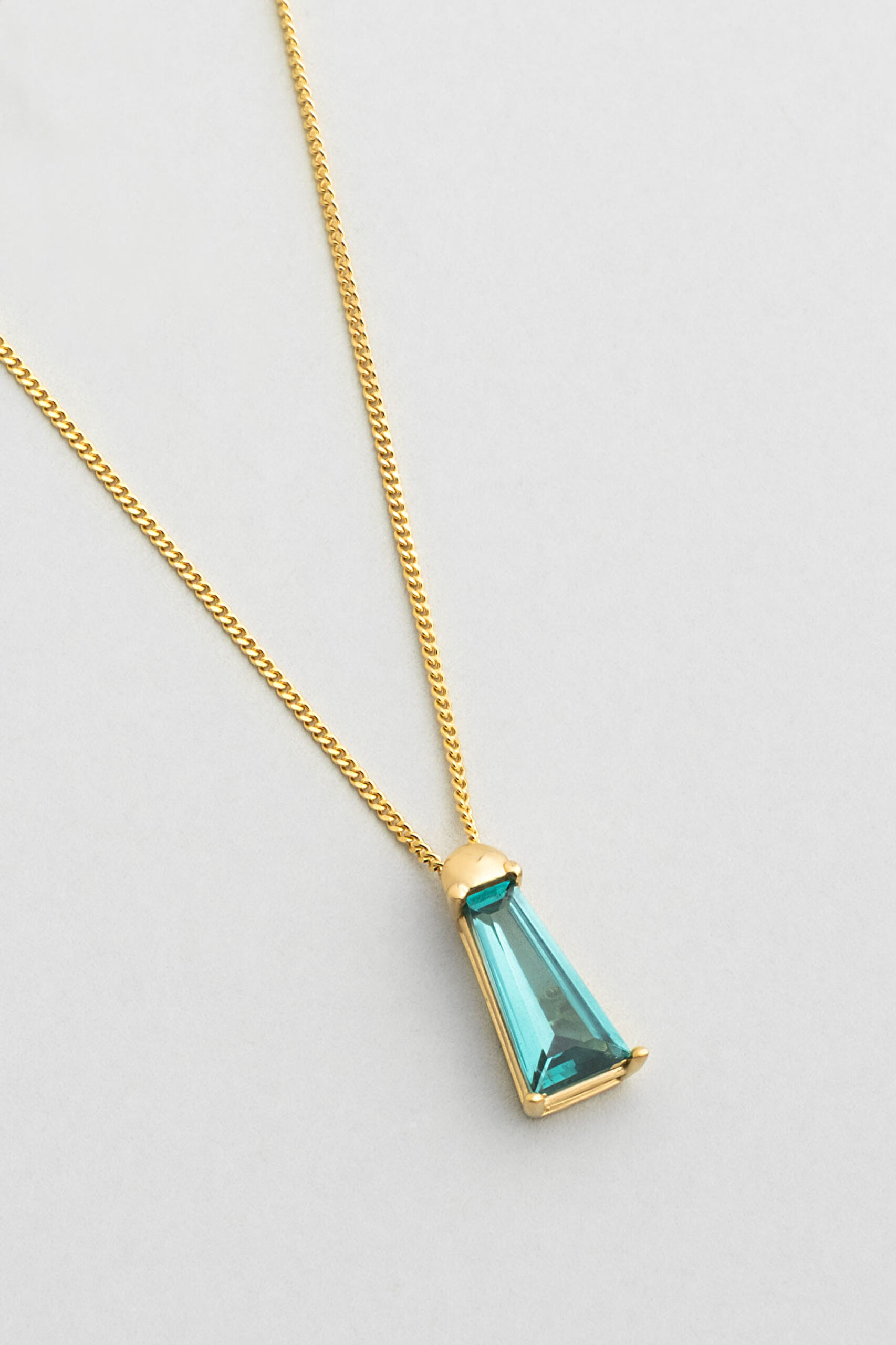 ⁠ Okyanus 18 Ayar Sarı Altın Kaplama 43 Cm Gümüş Trapez Kolye_4}