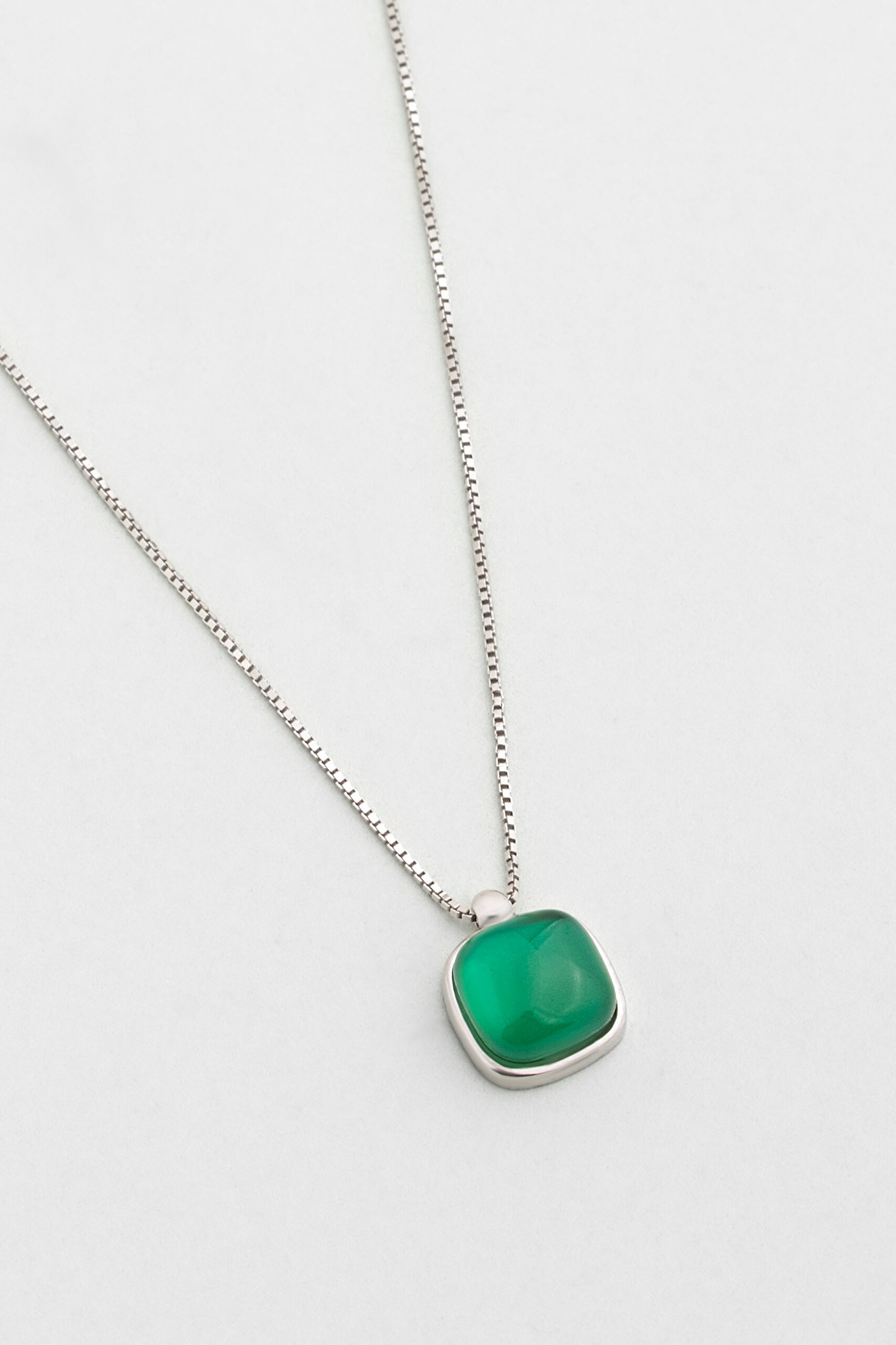 ⁠ Renk Uyumu 18 Ayar Beyaz Altın Kaplama 44 Cm Gümüş Kolye_4}