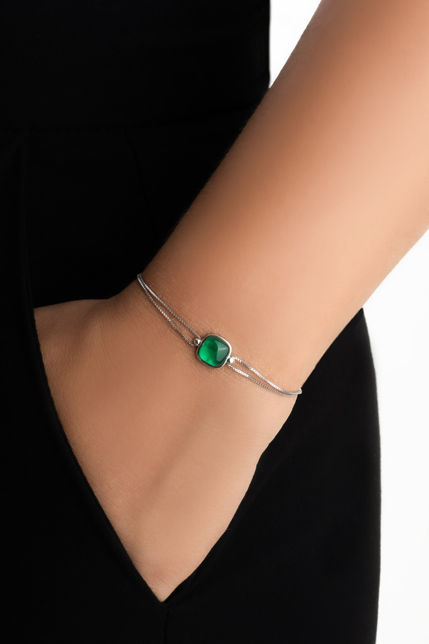 ⁠ Renk Uyumu 18 Ayar Beyaz Altın Kaplama 19 Cm Gümüş Bileklik_1}