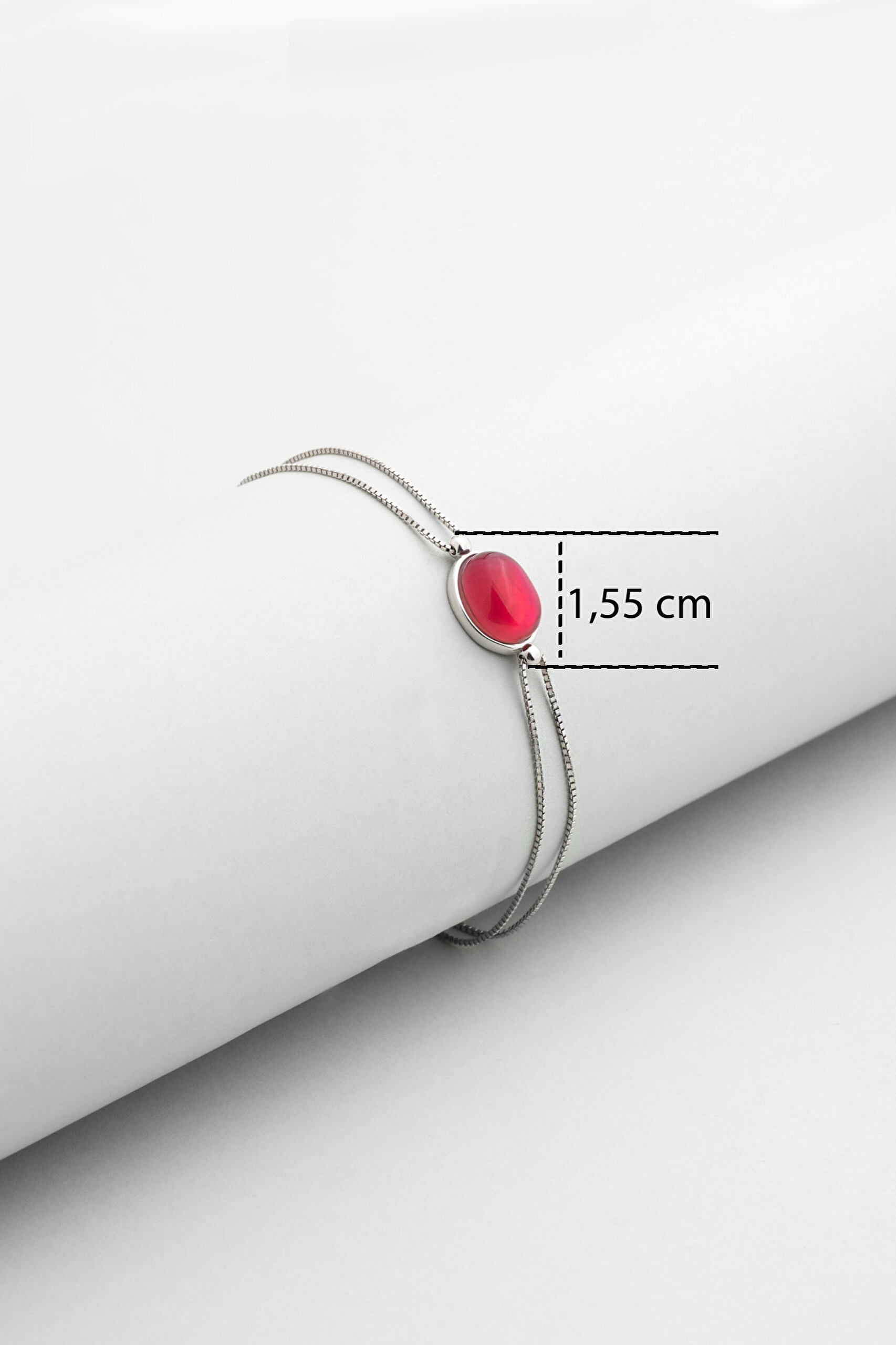 ⁠ Pembe Aura 18 Ayar Sarı Altın Kaplama 19 Cm Gümüş Bileklik_2}