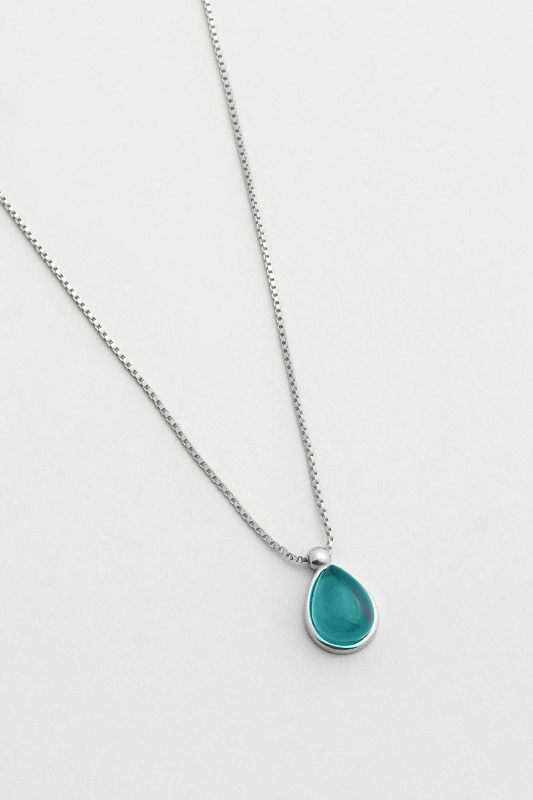 ⁠ Mavi Ahenk 18 Ayar Beyaz Altın Kaplama 48 Cm Gümüş Kolye_4}