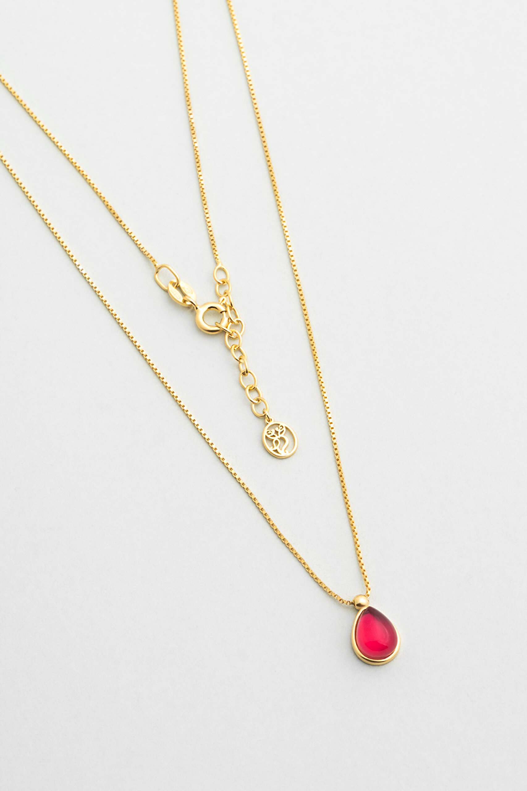 ⁠ Pembe Ahenk 18 Ayar Sarı Altın Kaplama 48 Cm Gümüş Kolye_0}