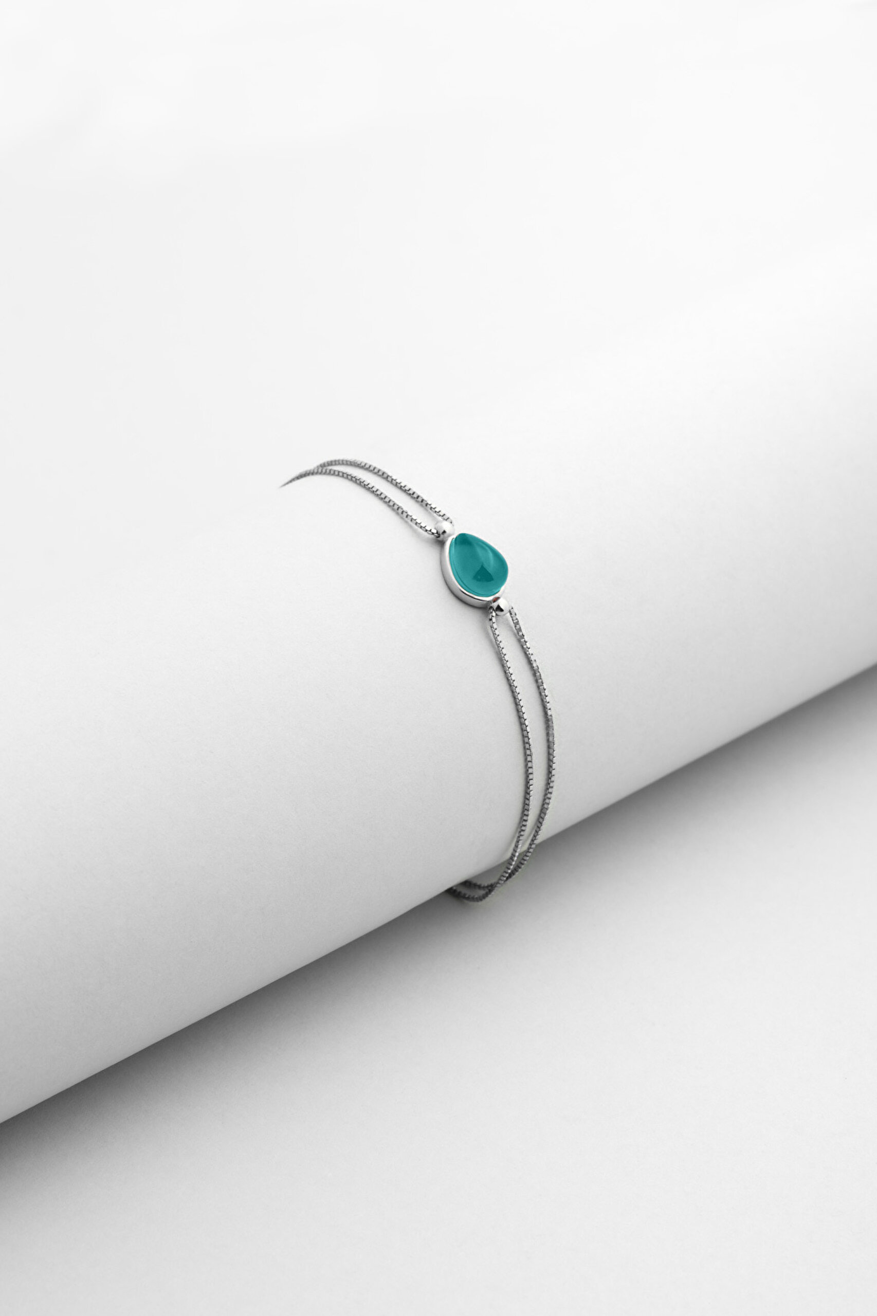 ⁠ Mavi Ahenk 18 Ayar Beyaz Altın Kaplama 19 Cm Gümüş Bileklik_0}