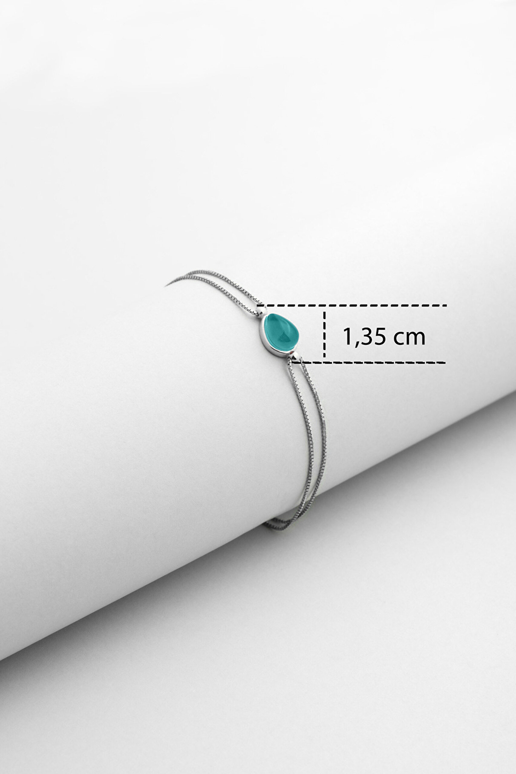 ⁠ Mavi Ahenk 18 Ayar Beyaz Altın Kaplama 19 Cm Gümüş Bileklik_2}