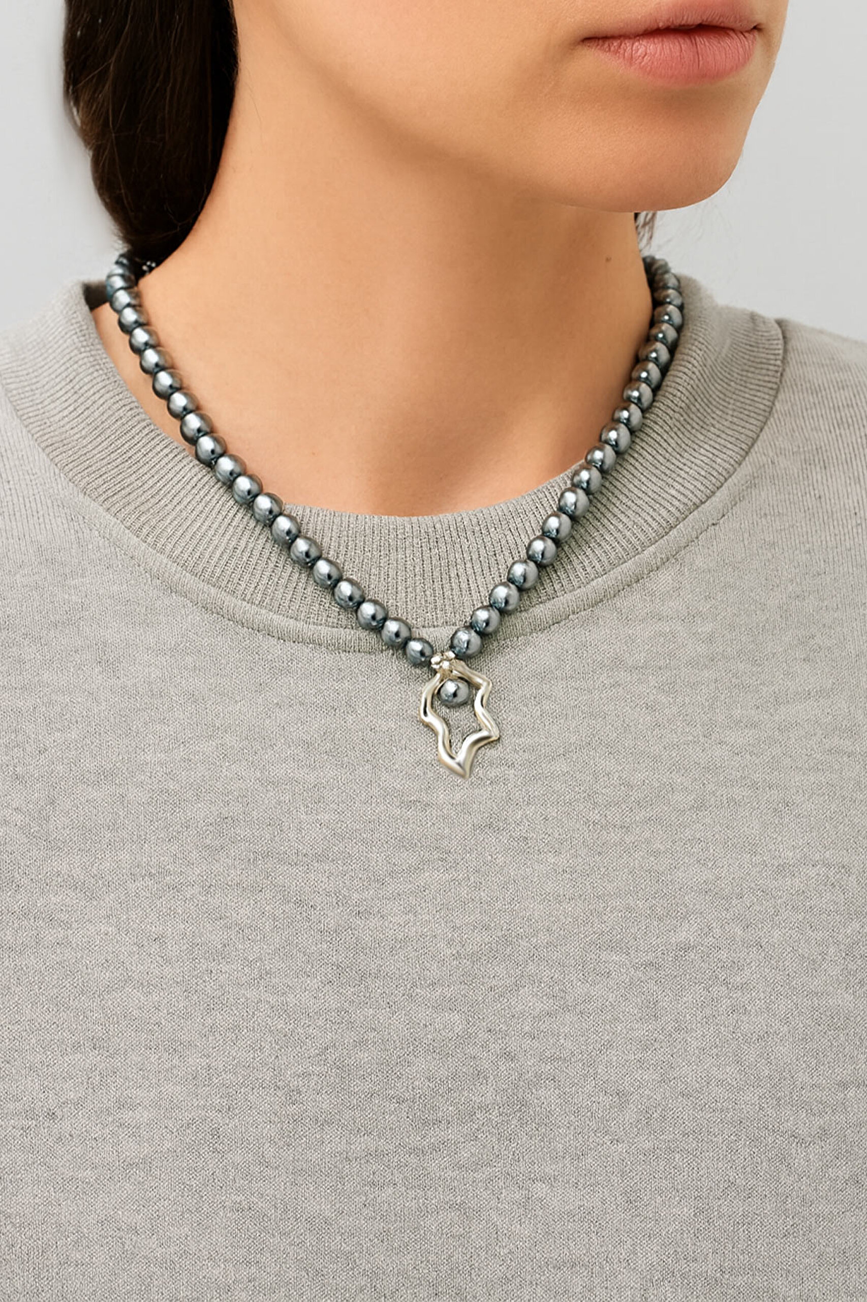 ⁠ Camila 18 Ayar Beyaz Altın Kaplama 42 Cm Gümüş İnci Kolye_4}