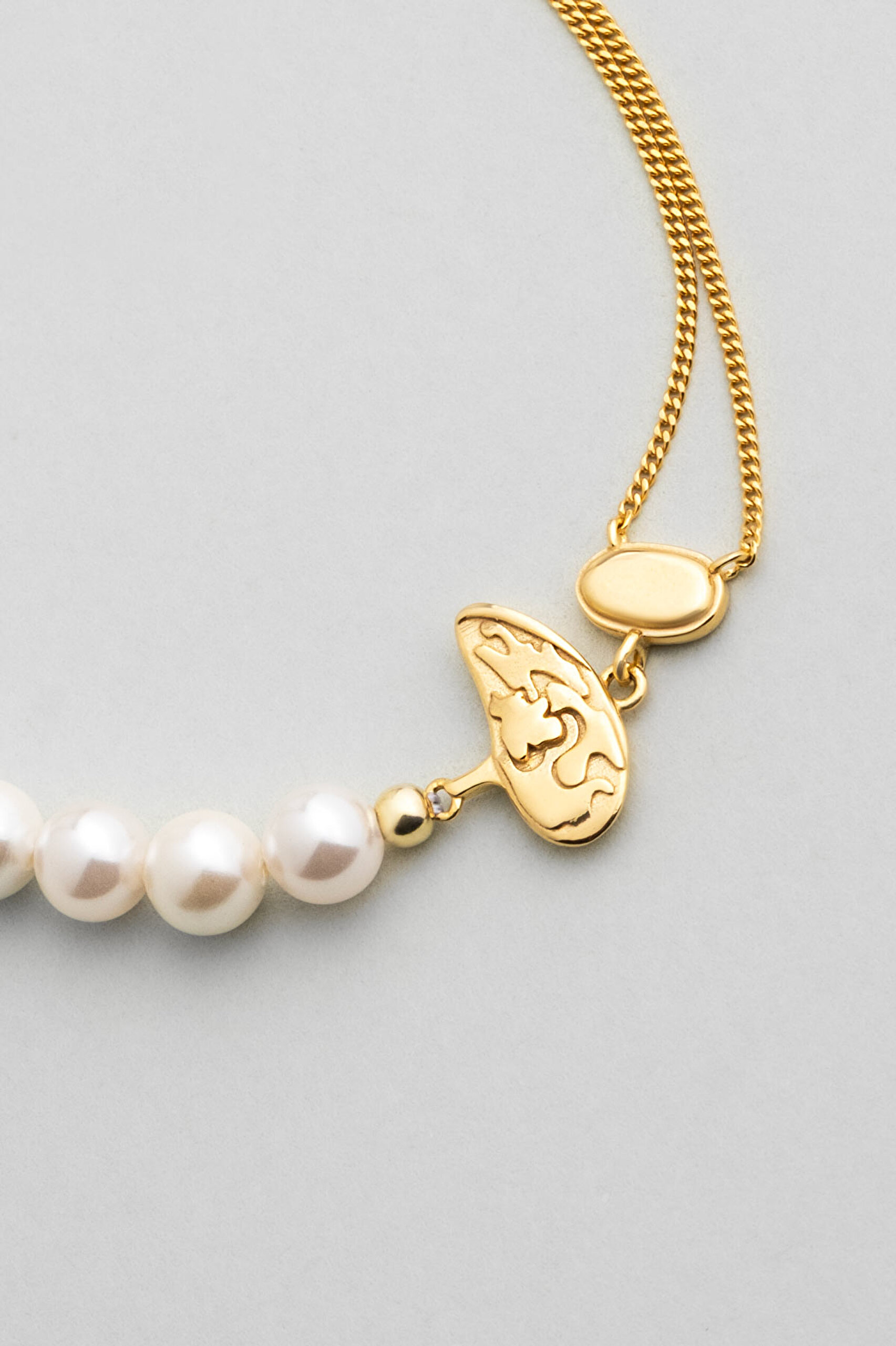 ⁠ Lucia 18 Ayar Sarı Altın Kaplama 19 Cm Gümüş İnci Bileklik_4}