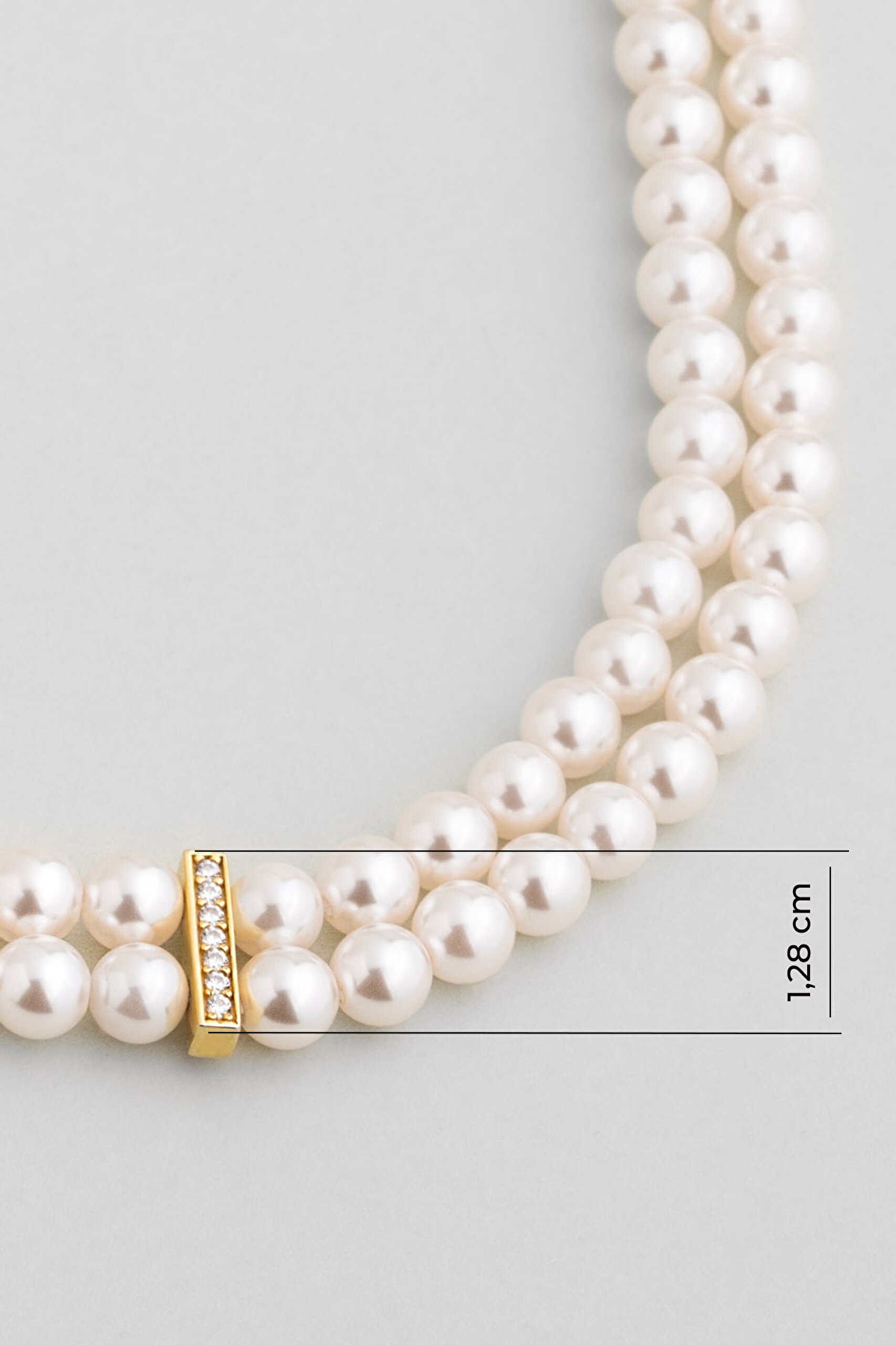 ⁠ Belinda 18 Ayar Sarı Altın Kaplama 39 Cm Gümüş İnci Kolye_1}