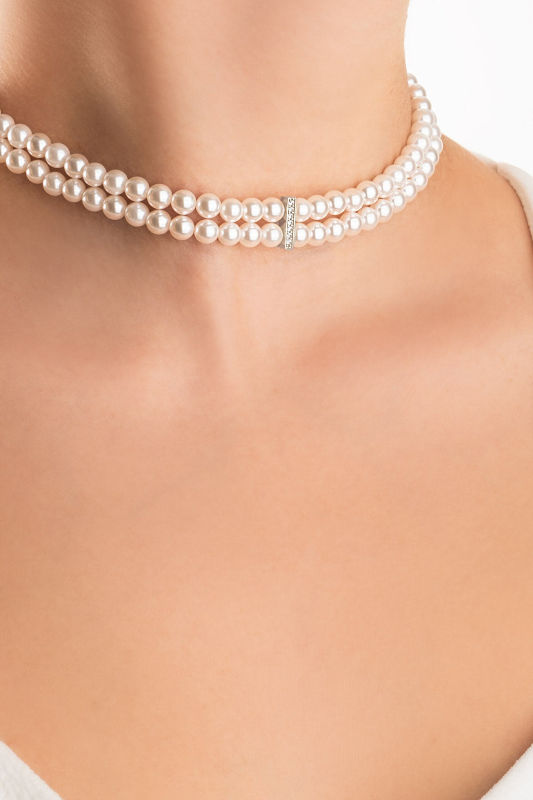 ⁠ Belinda 18 Ayar Beyaz Altın Kaplama 39 Cm Gümüş İnci Kolye_2}