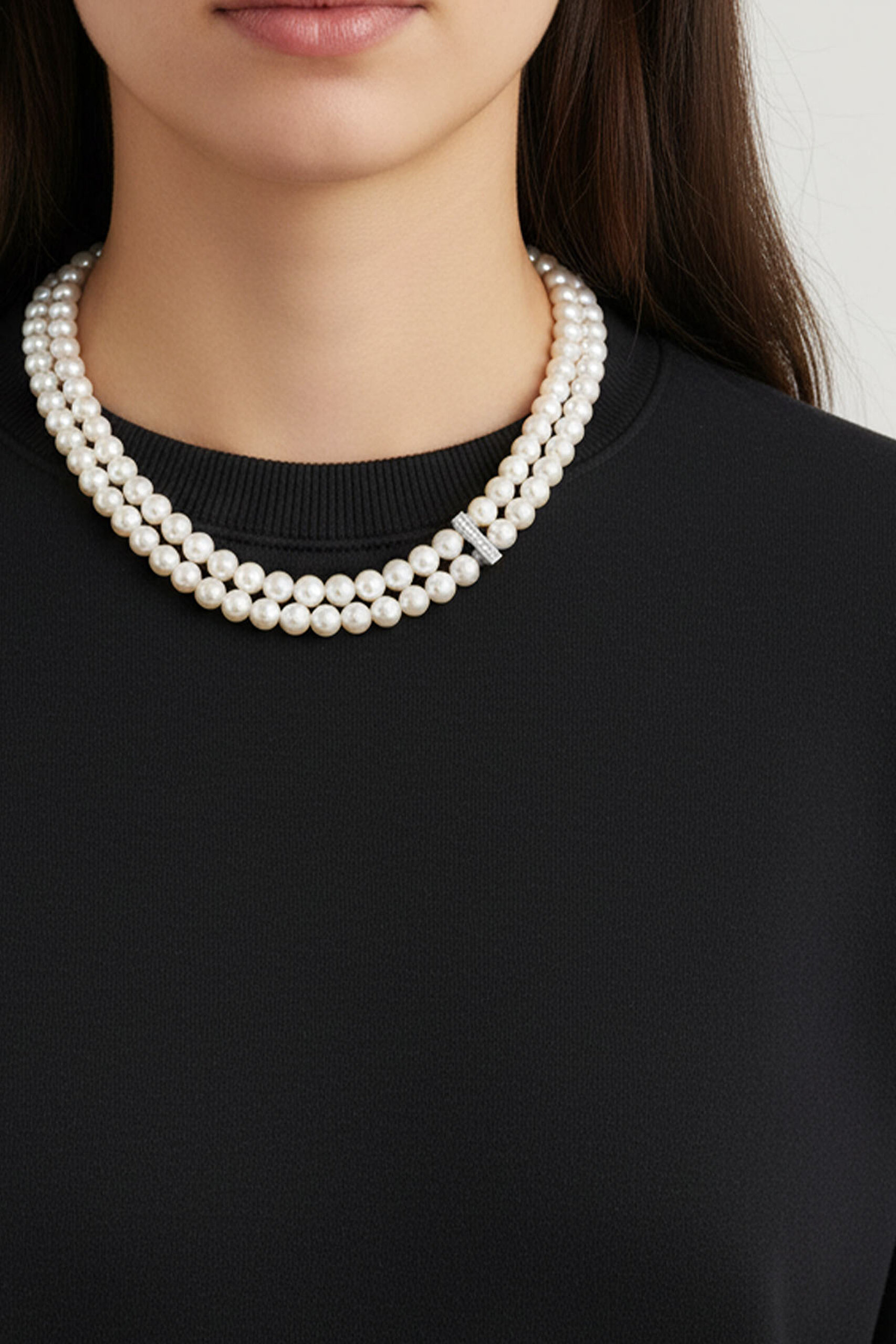 ⁠ Belinda 18 Ayar Beyaz Altın Kaplama 39 Cm Gümüş İnci Kolye_4}