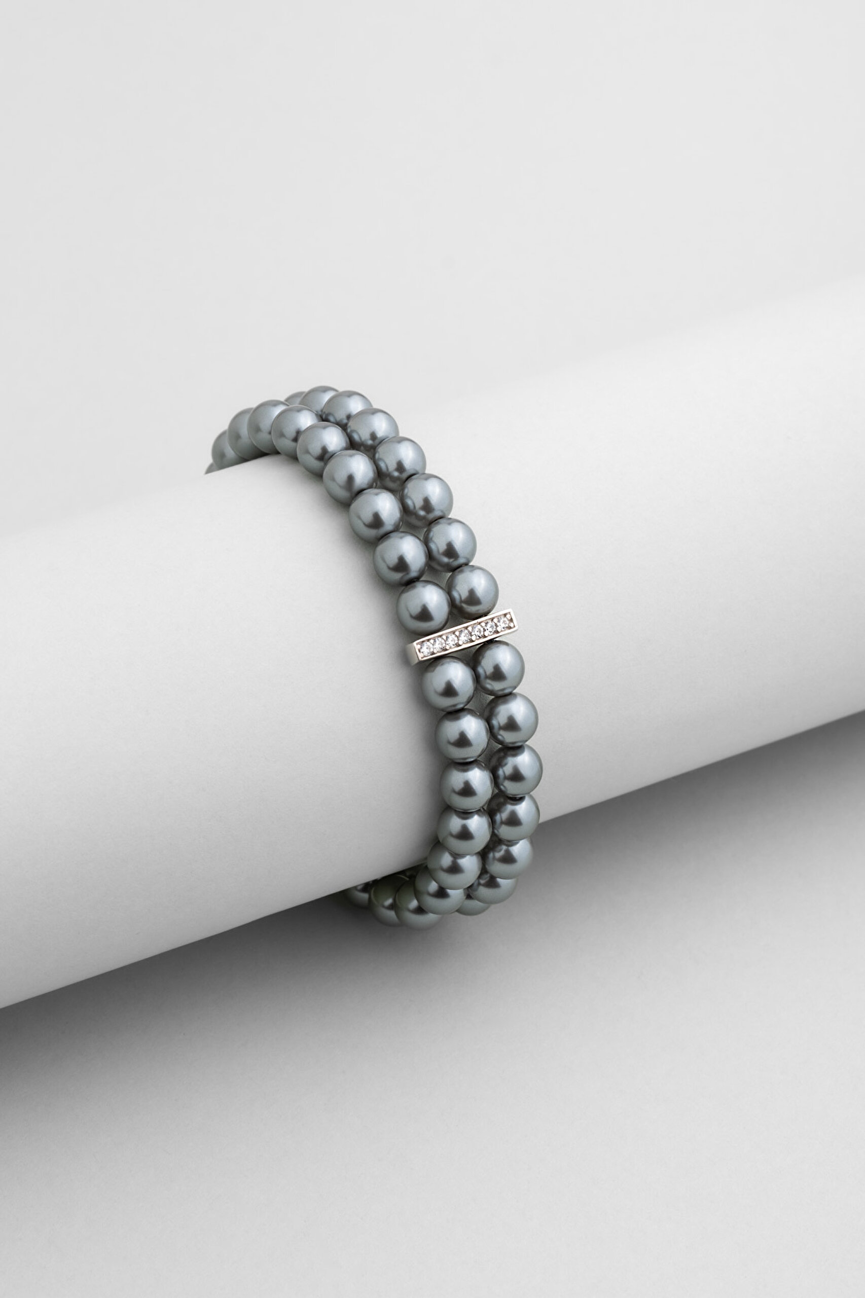 ⁠ Belinda 18 Ayar Beyaz Altın Kaplama 19 Cm Gümüş İnci Bileklik_0}