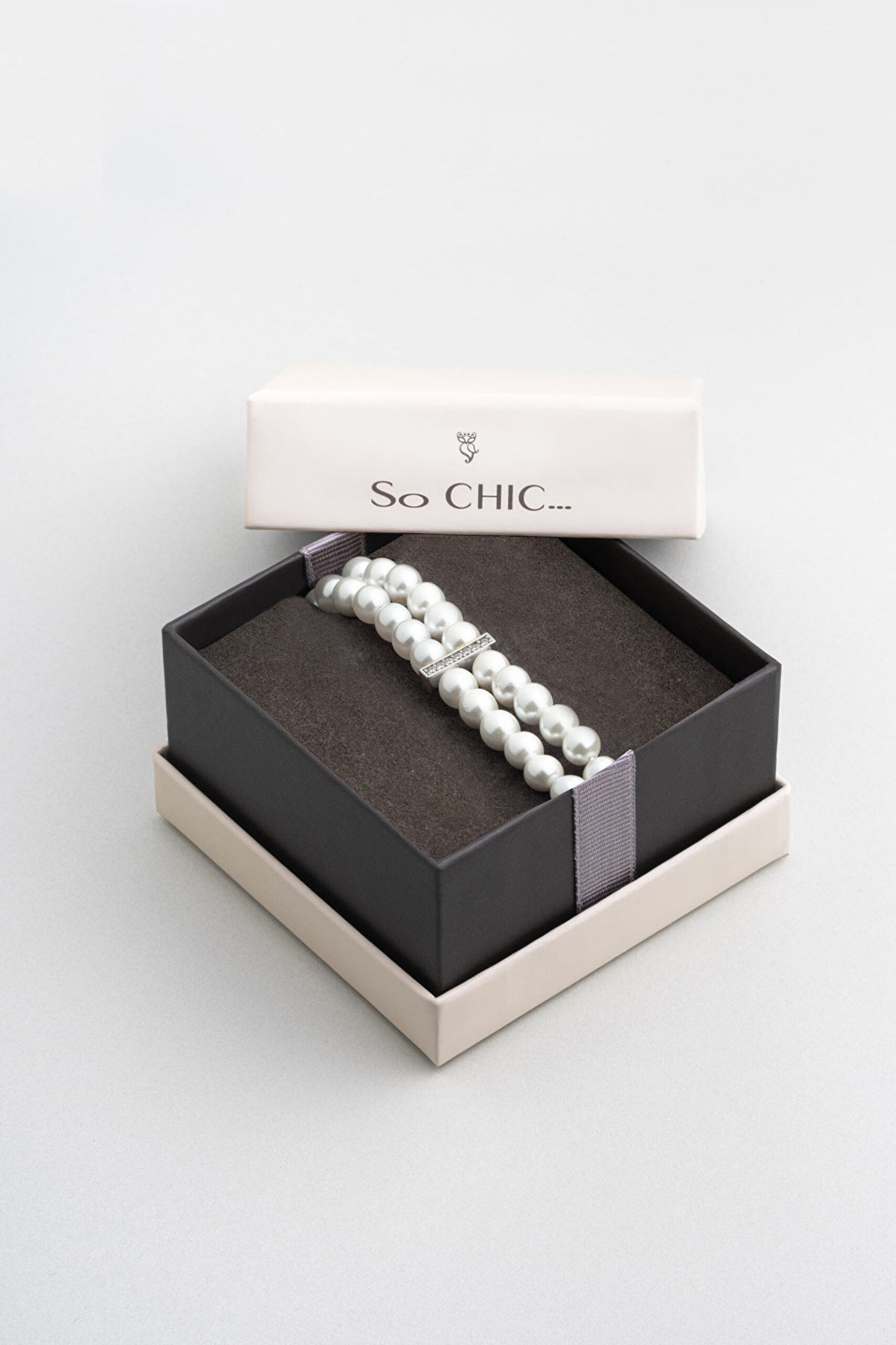 ⁠ Belinda 18 Ayar Beyaz Altın Kaplama 19 Cm Gümüş İnci Bileklik_5}