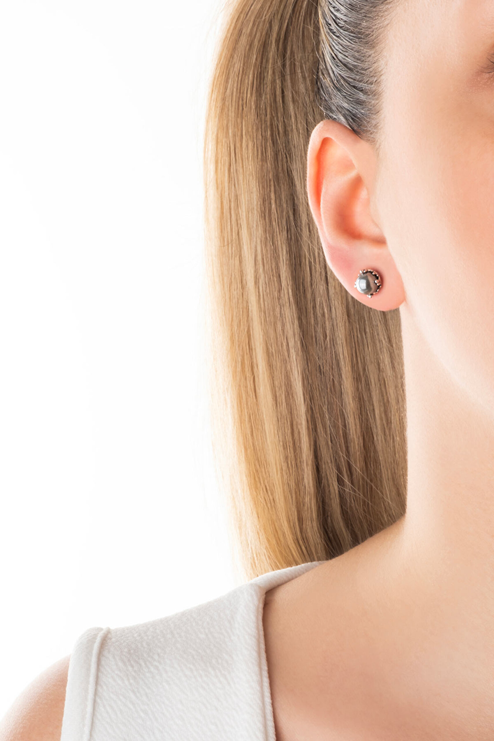 ⁠ Verena 18 Ayar Beyaz Altın Kaplama Gümüş İnci Küpe_3}