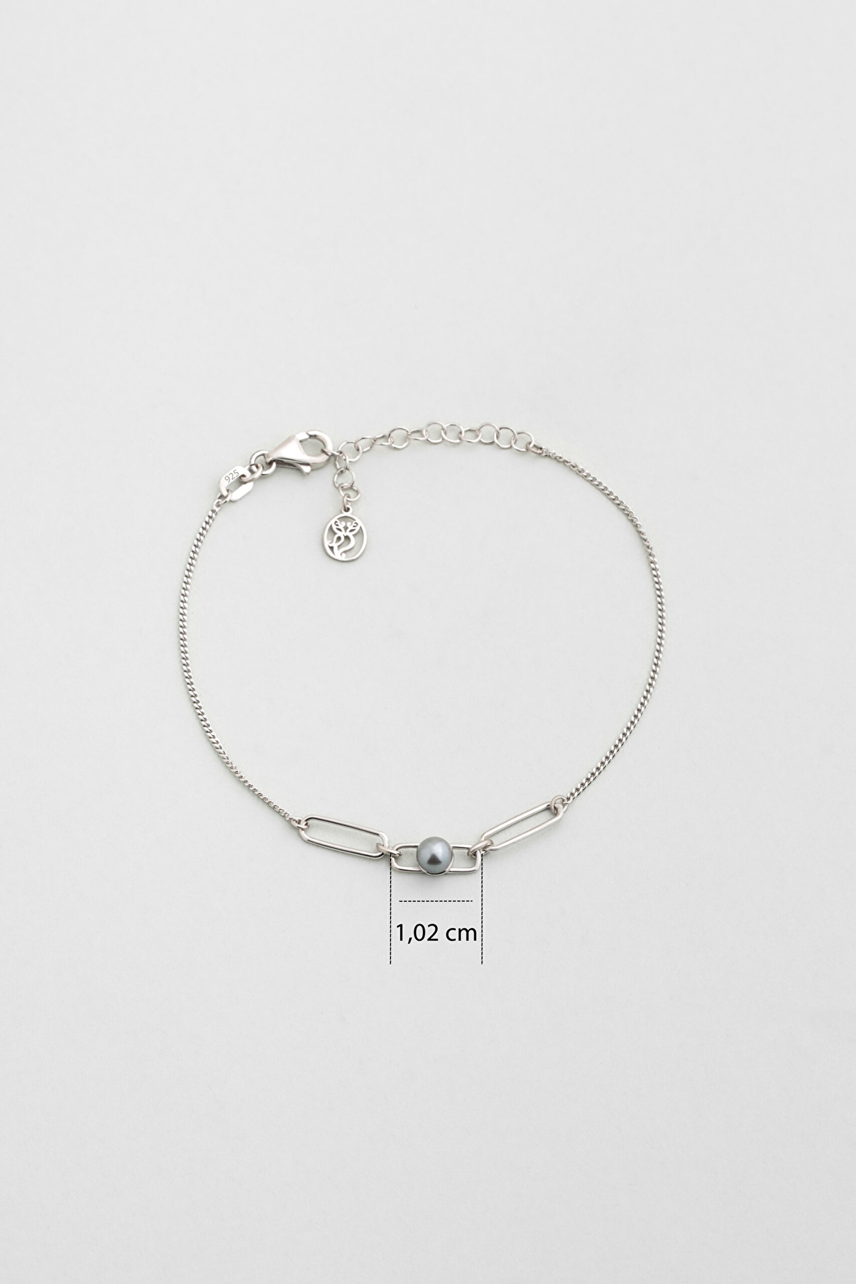 ⁠ Mirabella 18 Ayar Beyaz Altın Kaplama 19 Cm Gümüş İnci Bileklik_2}