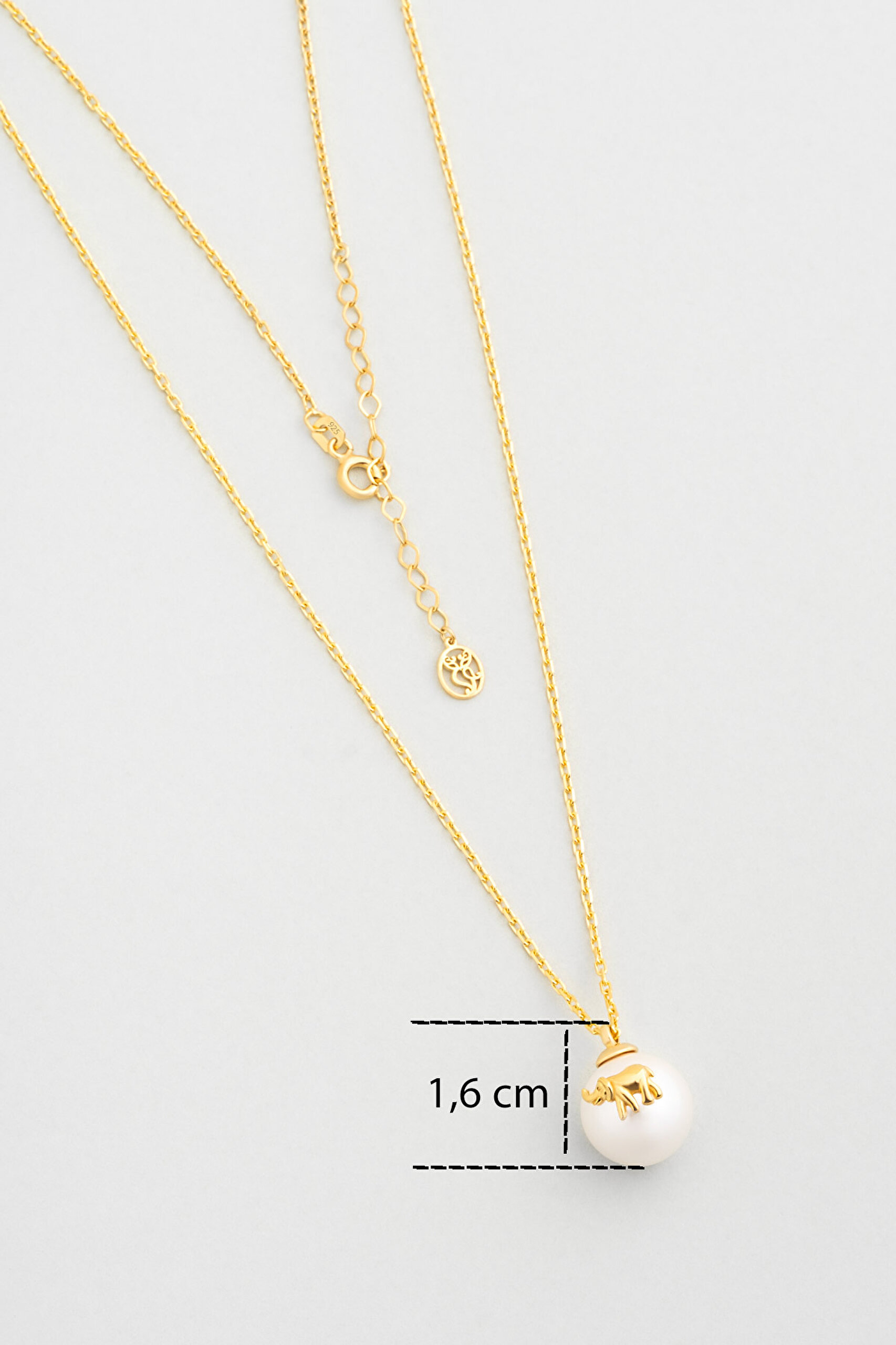 ⁠ Yeni Yıl Bereket 18 Ayar Sarı Altın Kaplama 55 Cm Gümüş İnci Kolye_2}