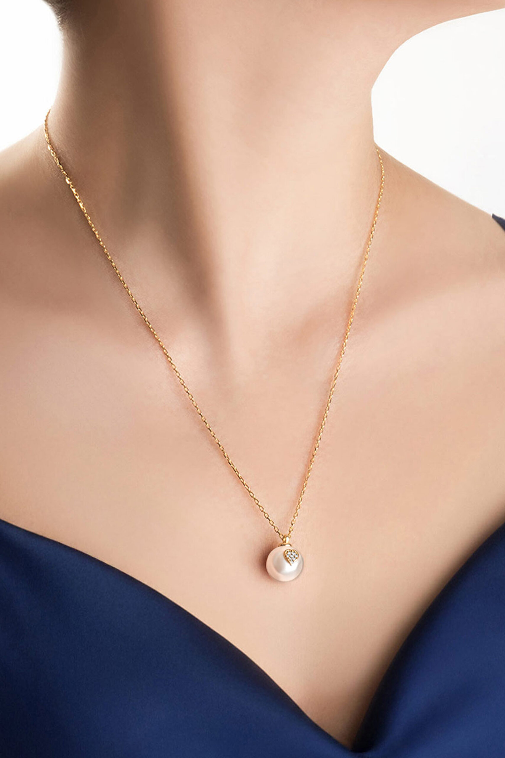 ⁠ Yeni Yıl Aşk 18 Ayar Sarı Altın Kaplama 55 Cm  Gümüş Kalp Kolye_3}