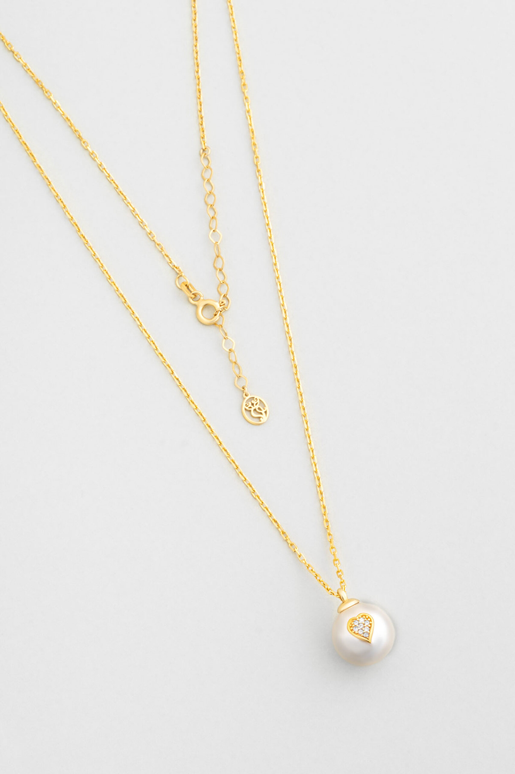 ⁠ Yeni Yıl Aşk 18 Ayar Sarı Altın Kaplama 55 Cm  Gümüş Kalp Kolye_4}