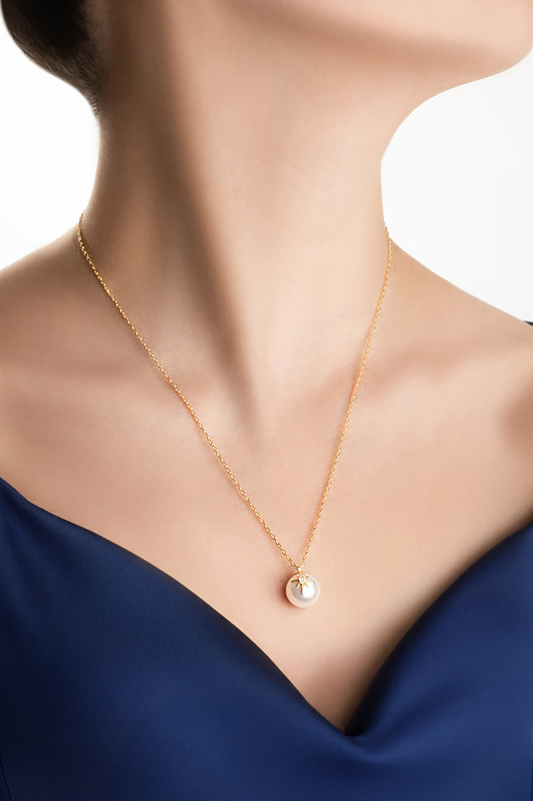 ⁠ Yeni Yıl Kutup Yıldızı 18 Ayar Sarı Altın Kaplama 55 Cm Gümüş Kolye_3}