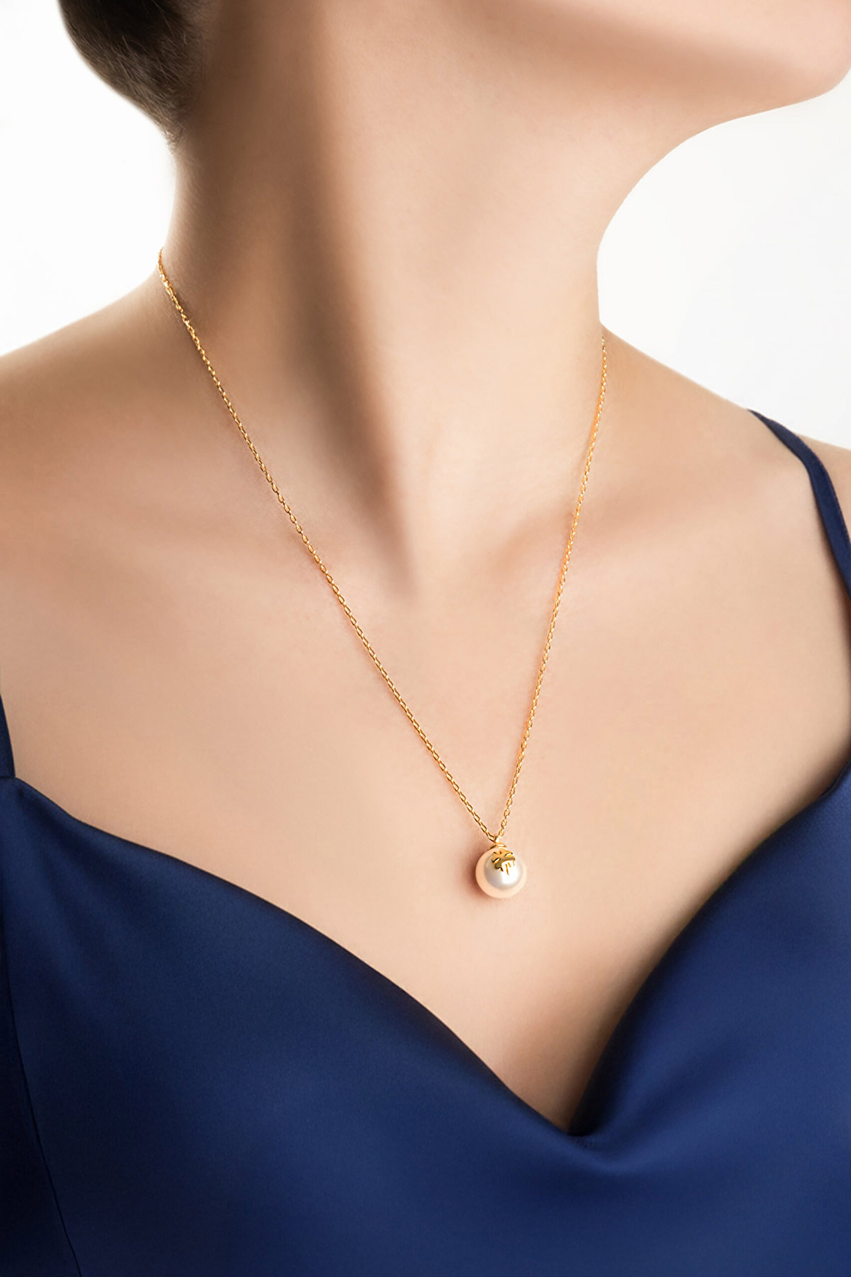 ⁠ Yeni Yıl Dört Yapraklı Yonca 18 Ayar Sarı Altın Kaplama 55 Cm Gümüş Şans Kolye_3}