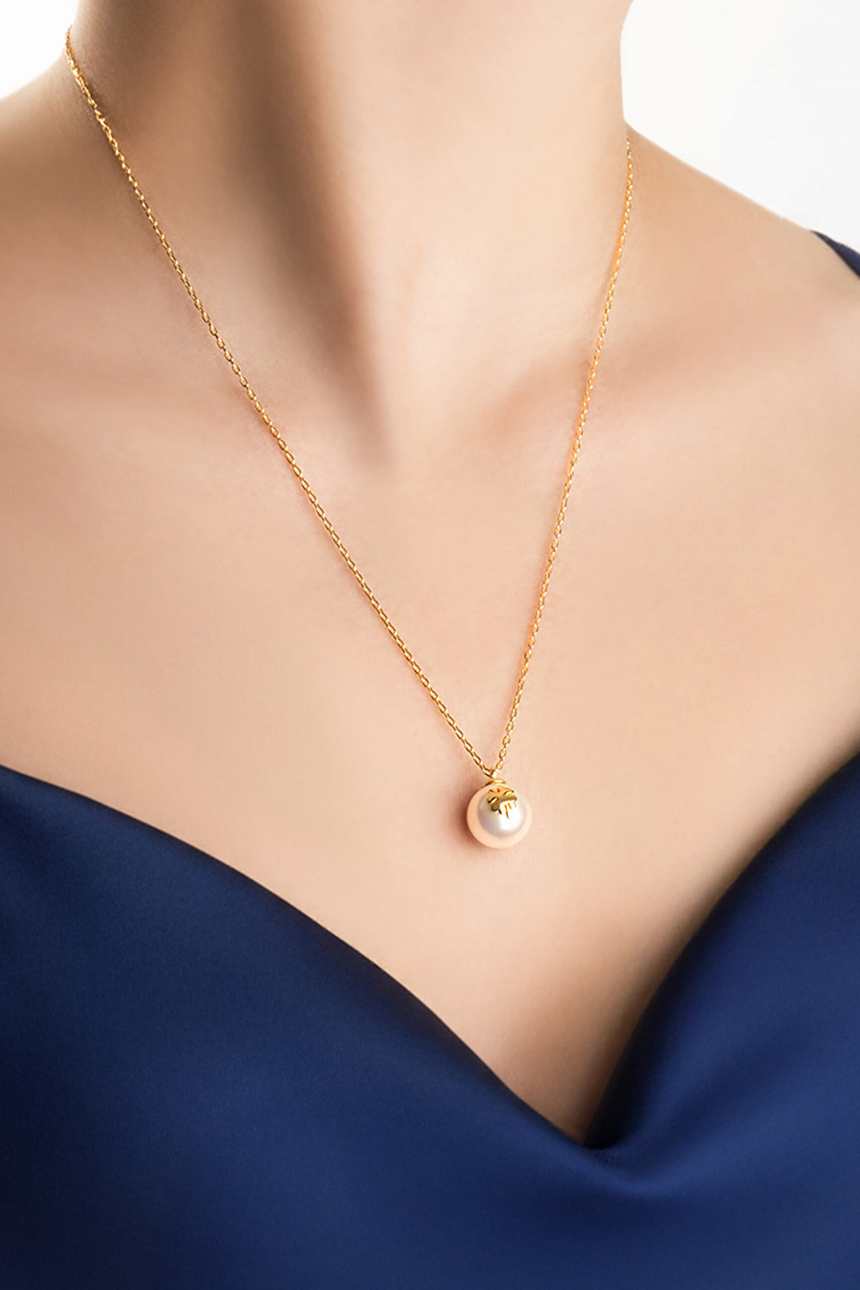 ⁠ Yeni Yıl Dört Yapraklı Yonca 18 Ayar Sarı Altın Kaplama 55 Cm Gümüş Şans Kolye_1}