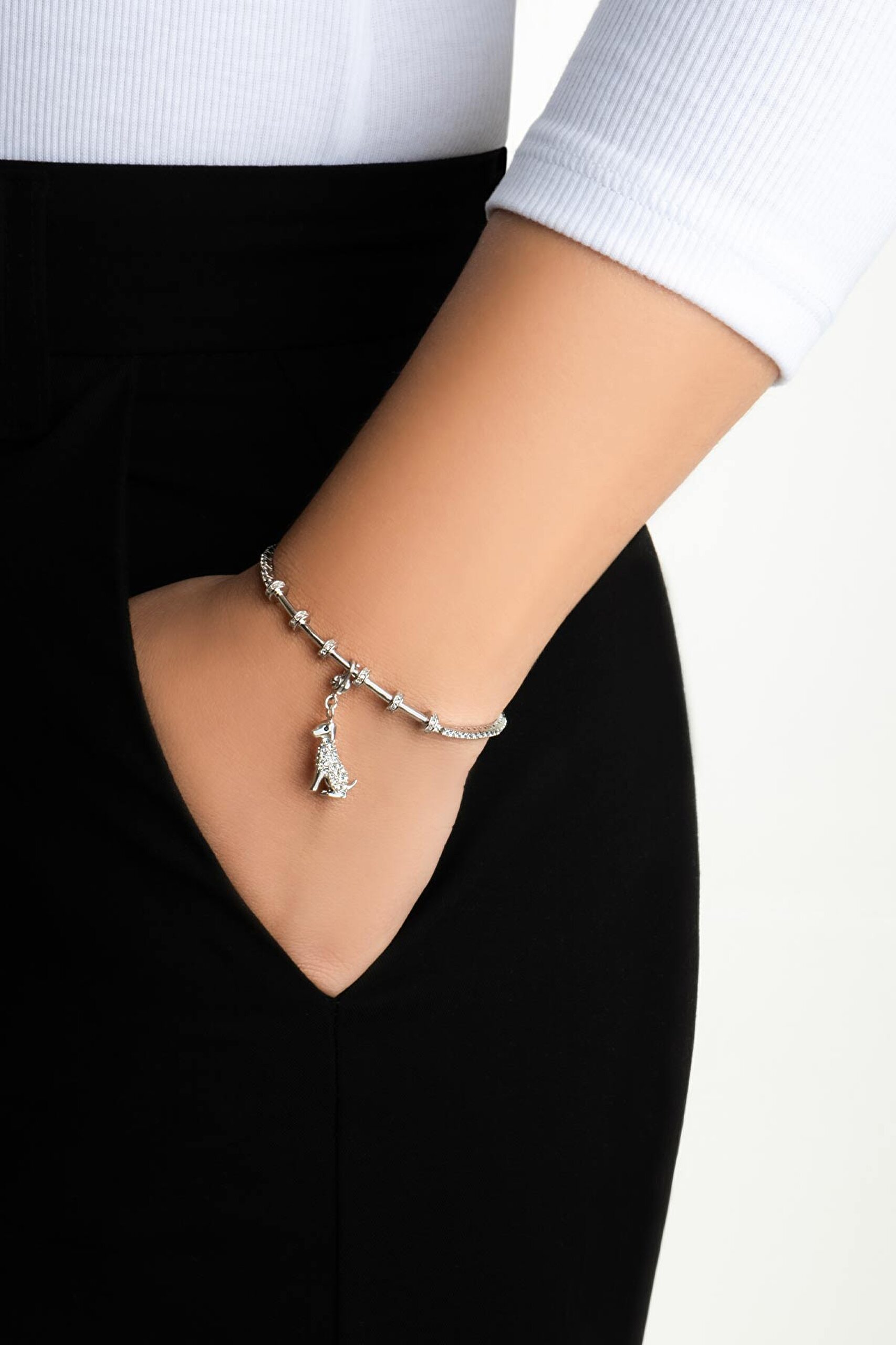 ⁠ Dalmaçyalı 18 Ayar Beyaz Altın Kaplama Gümüş Charm_3}