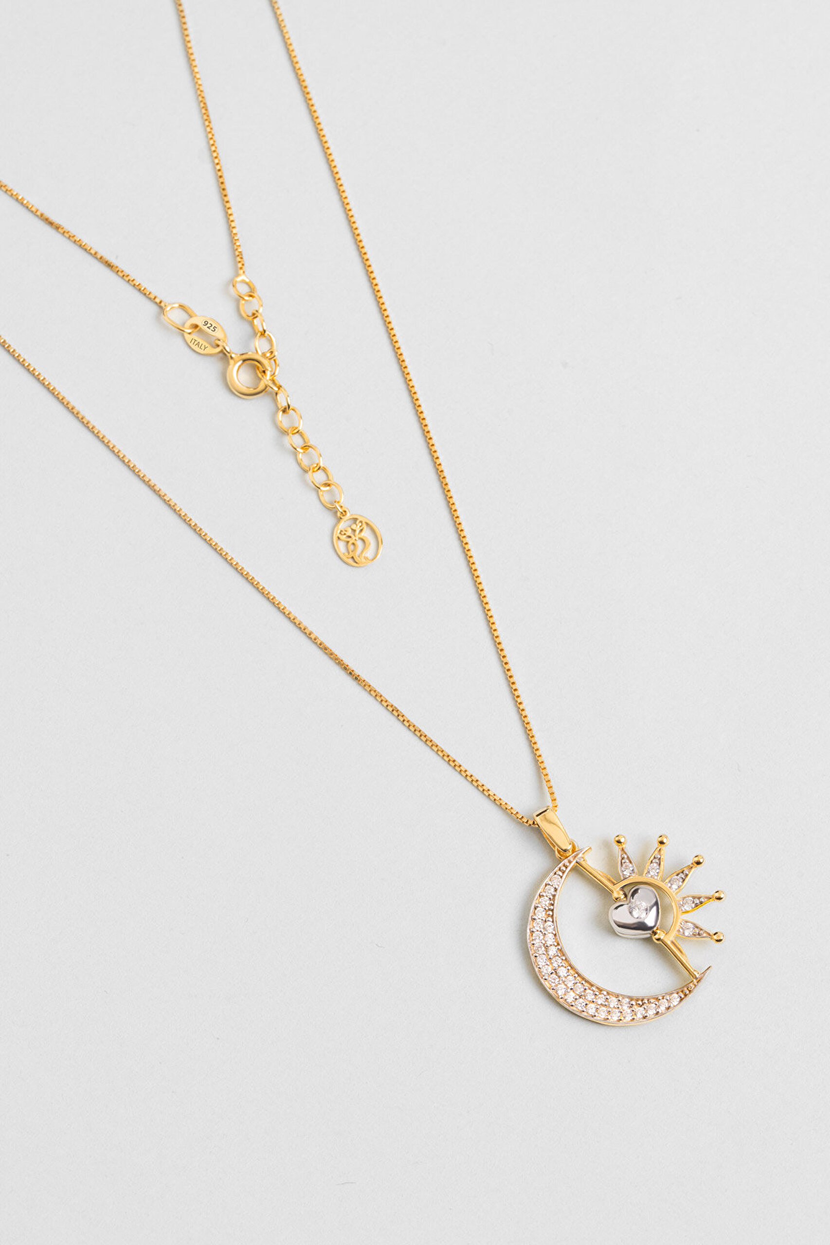 Sevgi Evreni 18 Ayar Sarı Altın Kaplama 43 Cm Gümüş Anneler Günü Kolyesi - 0