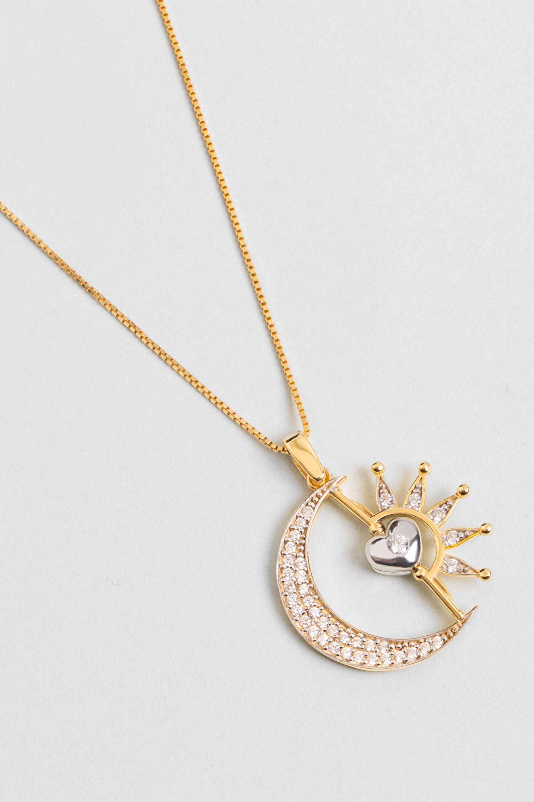 Sevgi Evreni 18 Ayar Sarı Altın Kaplama 43 Cm Gümüş Anneler Günü Kolyesi - 4