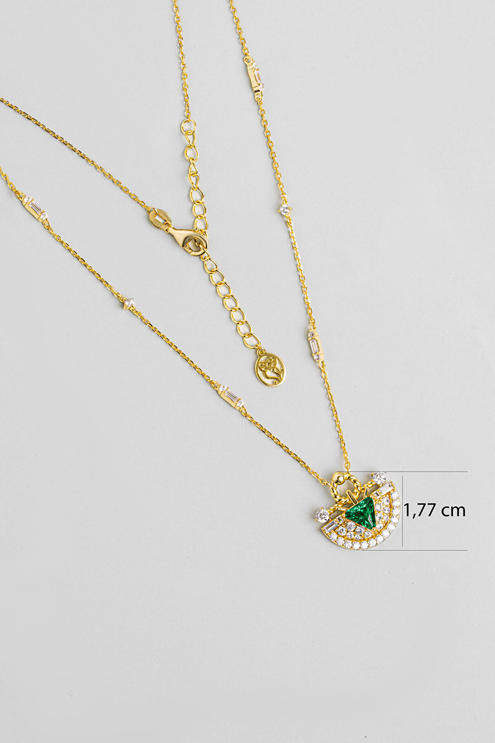 Gatsby 18 Ayar Sarı Altın Kaplama 45 Cm Gümüş Tasarım Kolye - 2