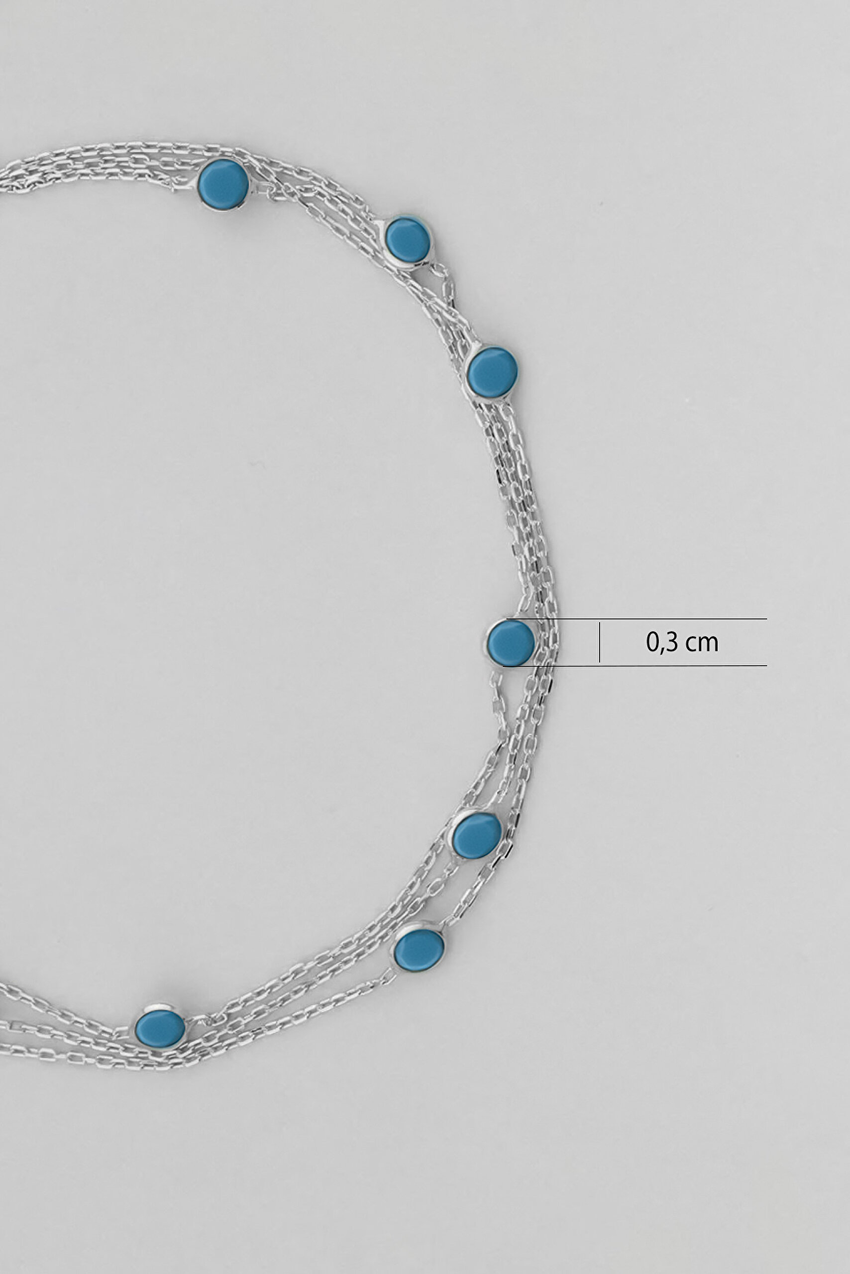 ⁠ Üç Sıra Zirkon Taşlı 18 Ayar Beyaz Altın Kaplama 19 Cm Gümüş Bileklik_2}