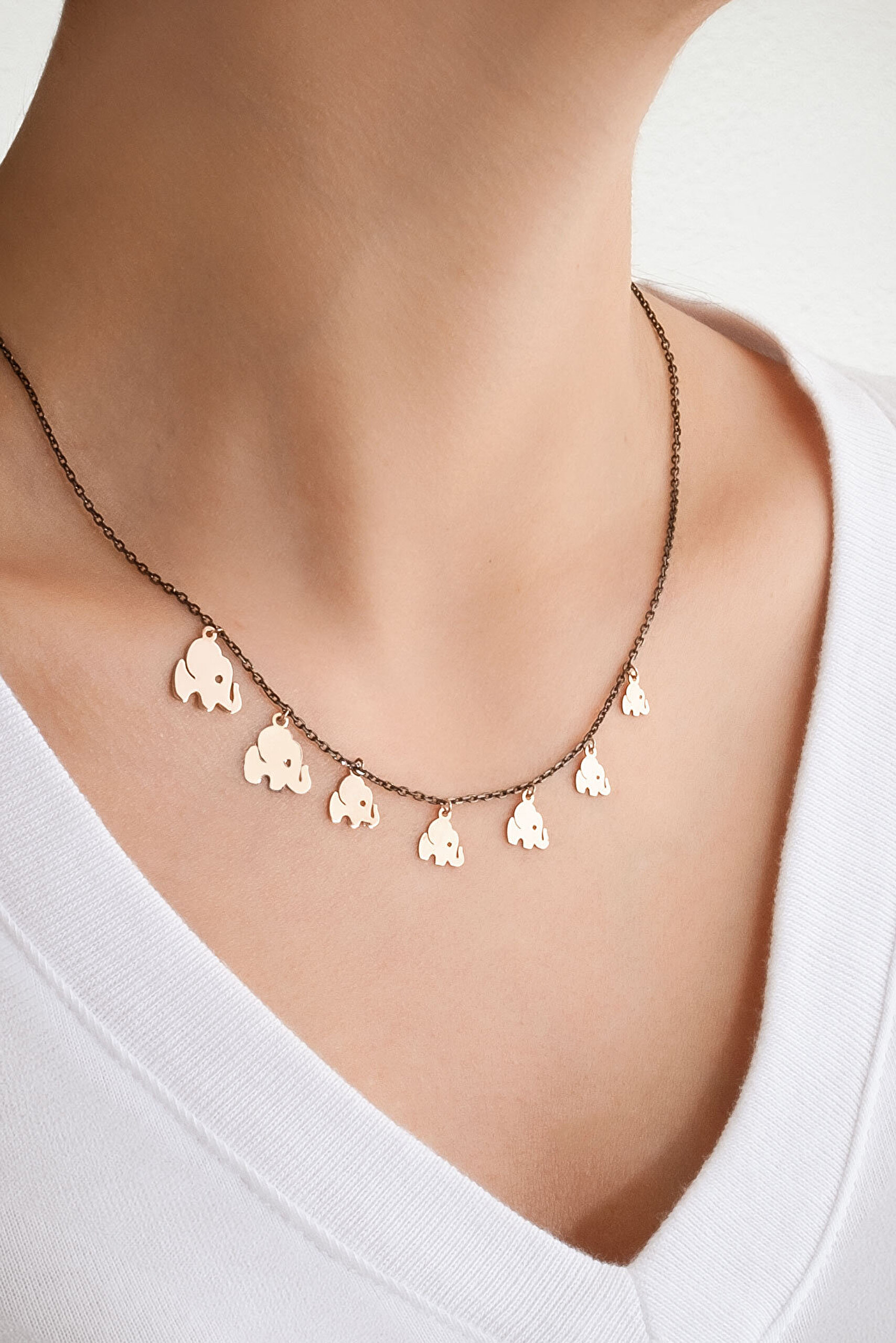 Bereketli Yolculuk 18 Ayar Rose Altın Kaplama 45 Cm Gümüş Kolye - 1