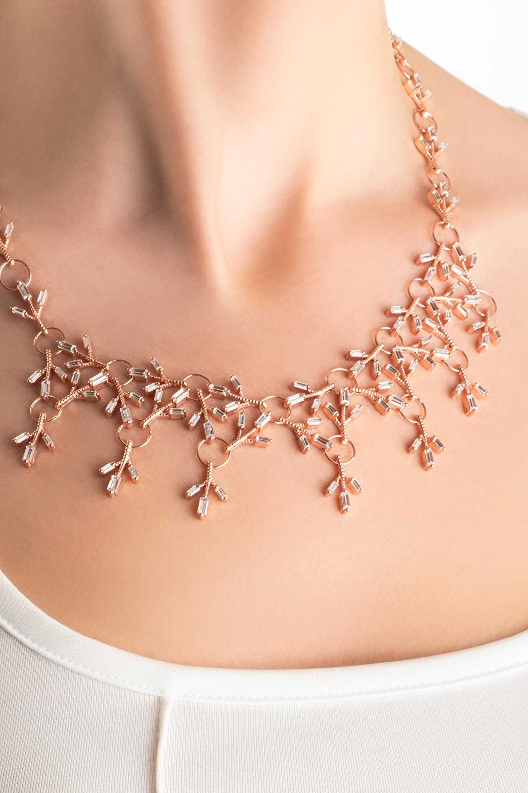 ⁠ Fiore 18 Ayar Rose Altın Kaplama 48 Cm Gümüş Gerdanlık_1}