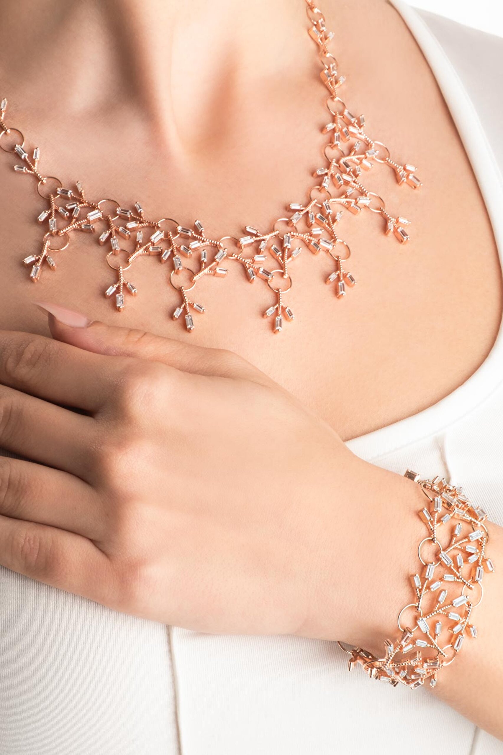 ⁠ Fiore 18 Ayar Rose Altın Kaplama 48 Cm Gümüş Gerdanlık_3}