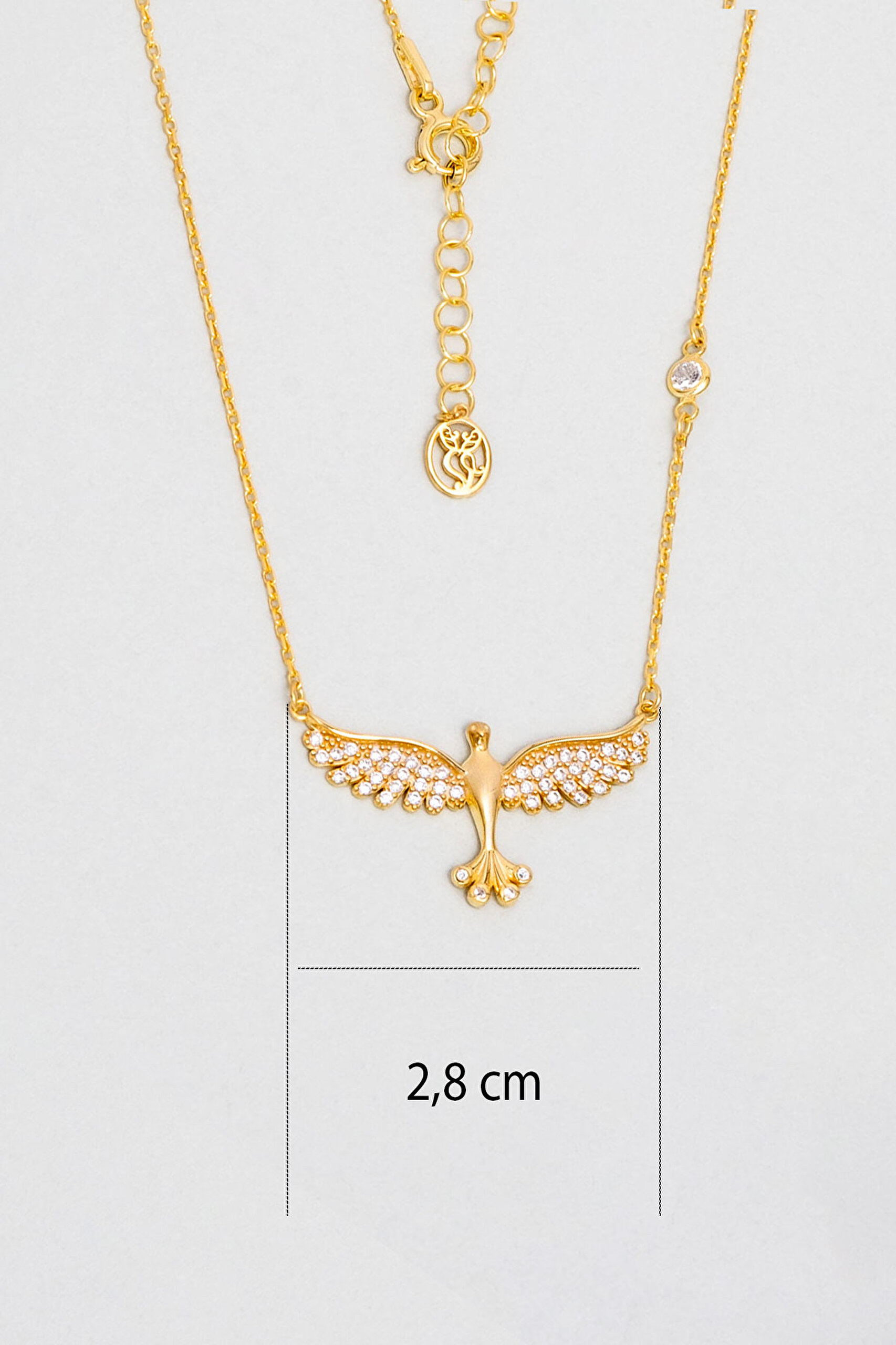 ⁠ 18 Ayar Sarı Altın Kaplama Gümüş 50 Cm Mikail Meleği Kolye_2}