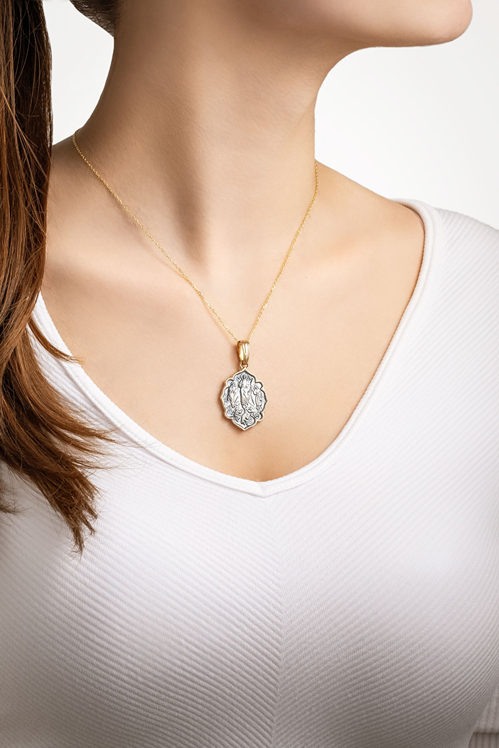 ⁠ Azizler 18 Ayar Sarıı Altın Kaplama 43 Cm Gümüş Cross Kolye_3}