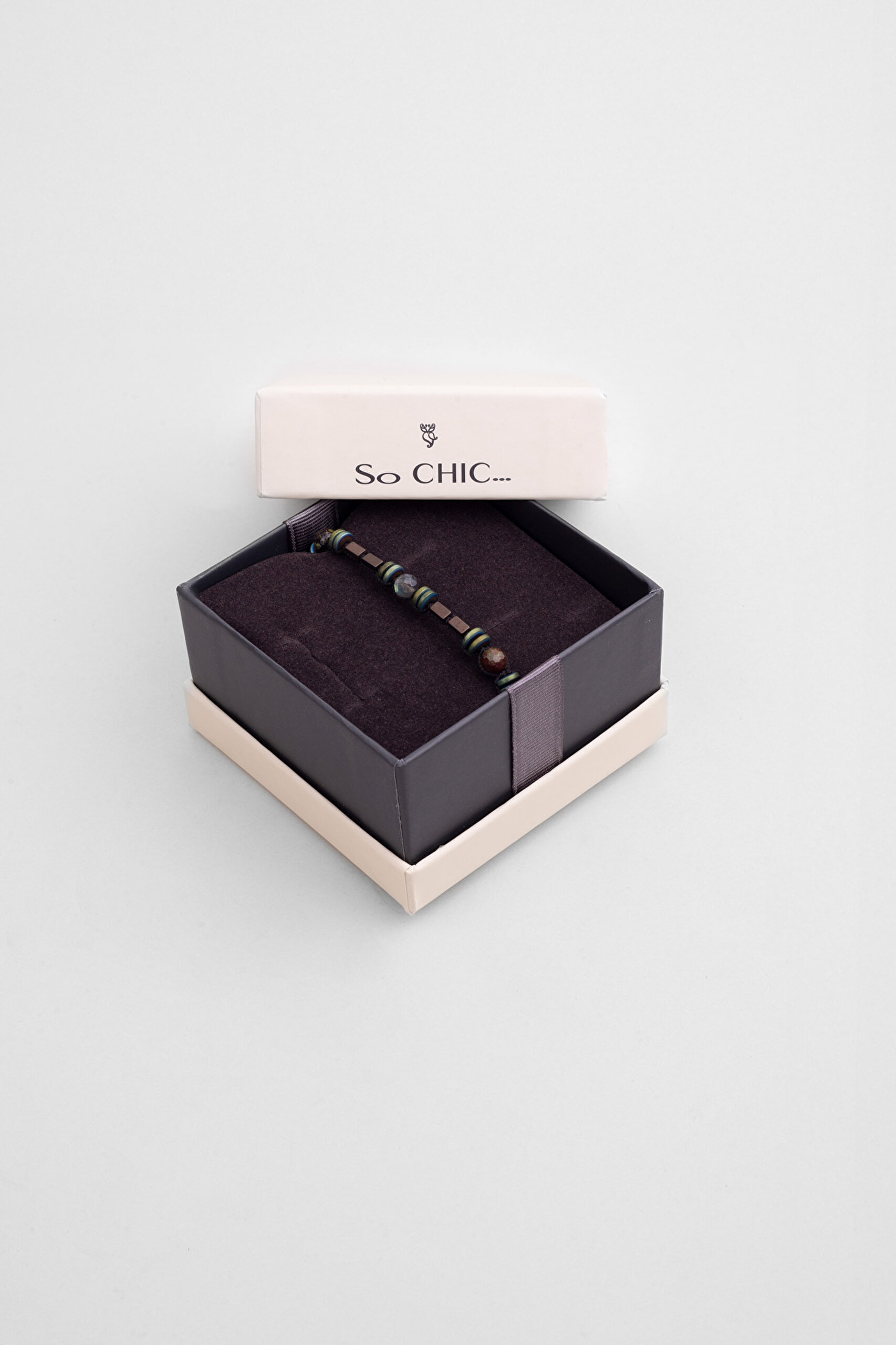 ⁠ Kalsedon Ve Hematit Taşlı 22 Cm Gümüş Erkek Bileklik_4}