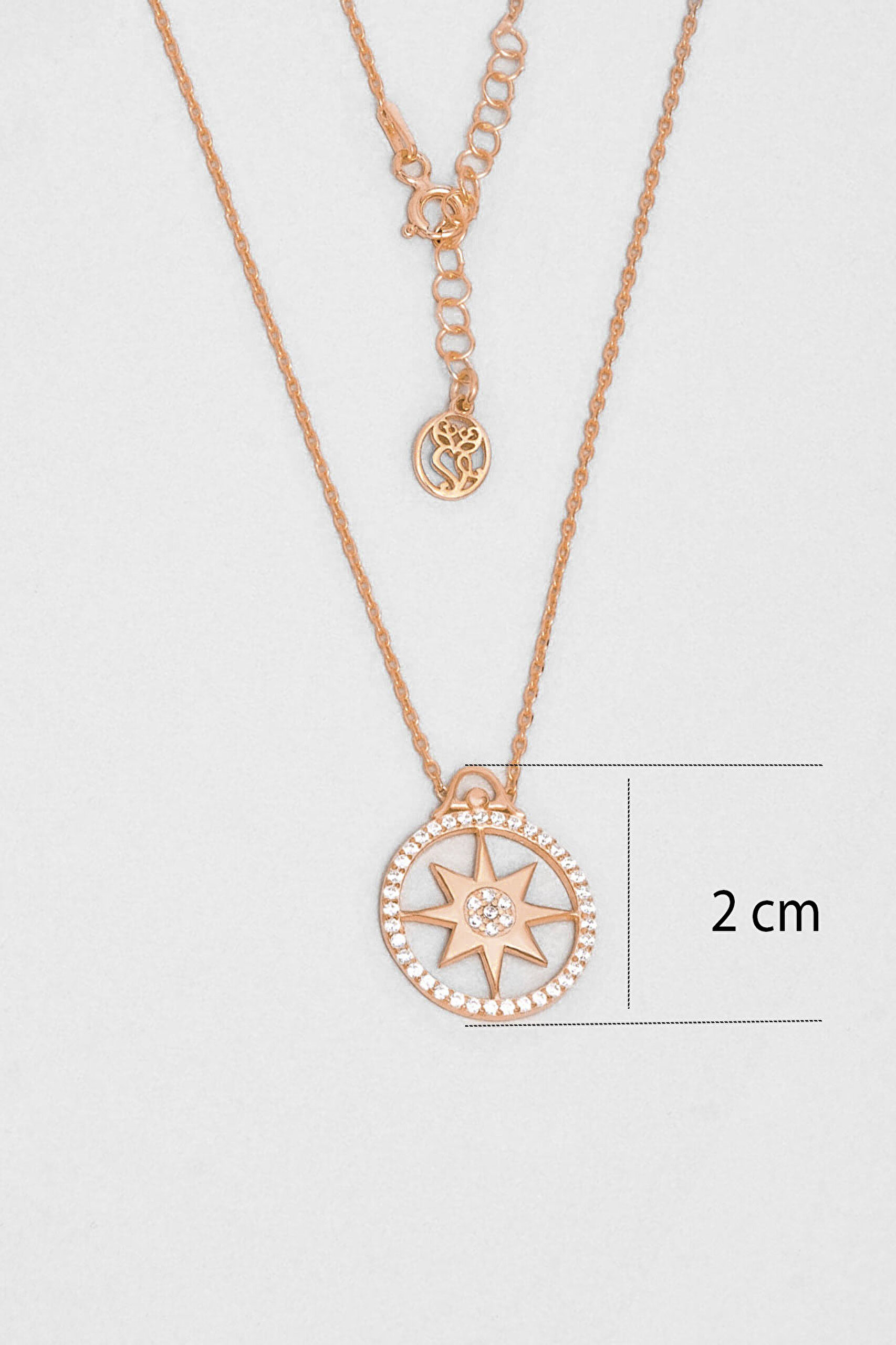 ⁠ Çoban Yıldızı 18 Ayar Rose Altın Kaplama 45 Cm Gümüş Kolye_2}