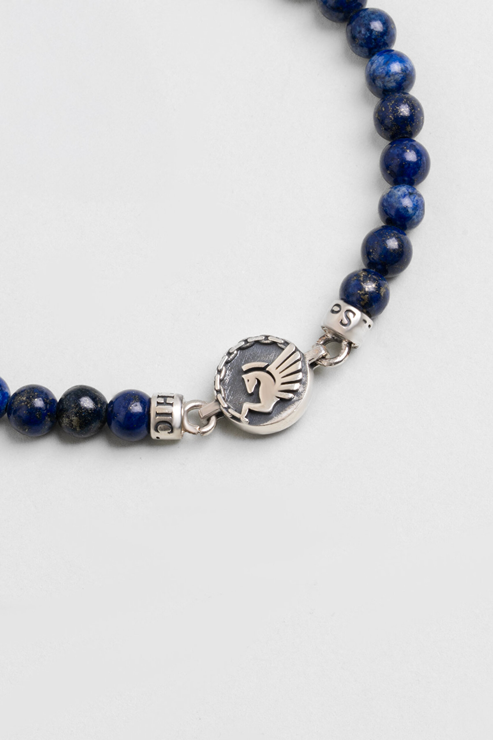 ⁠ Pegasus Figürlü Lapis Taşlı 22 Cm Gümüş Erkek Bileklik_4}