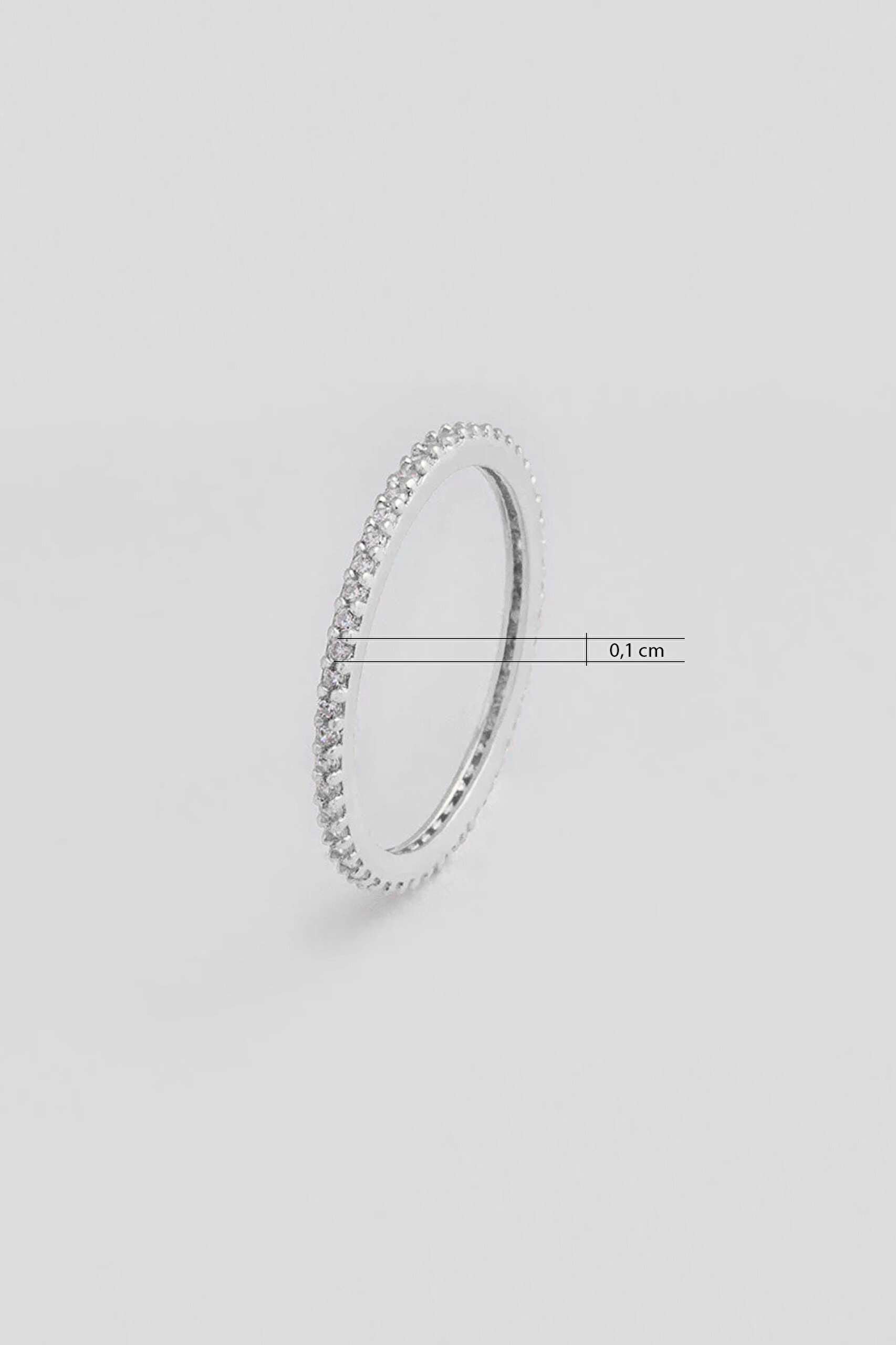 ⁠ Beyaz Taşlı 18 Ayar Beyaz Altın Kaplama Gümüş Tamtur Yüzük_2}